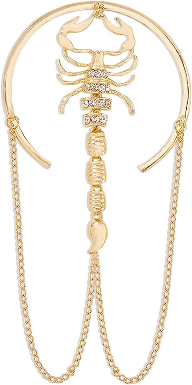 Shuiyue Adjustable Gold Scorpion Cuff Bracelet for Women - Vintage Open Armlet Bangle Jewelry - Perfect for Boho, Gothic & Retro Fashion Accessories