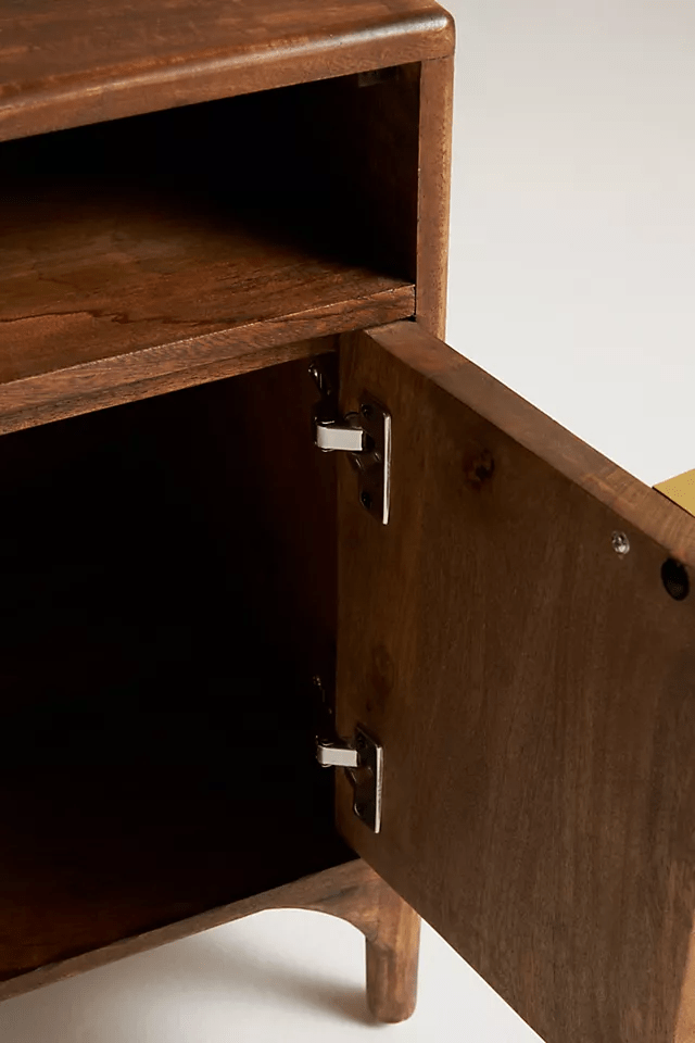 Hand Carved Wooden Nightstand - Solid Wood Bedside Table with Unique Daybreak Design | Perfect for Bedroom, Guest Room, or Nursery Decor