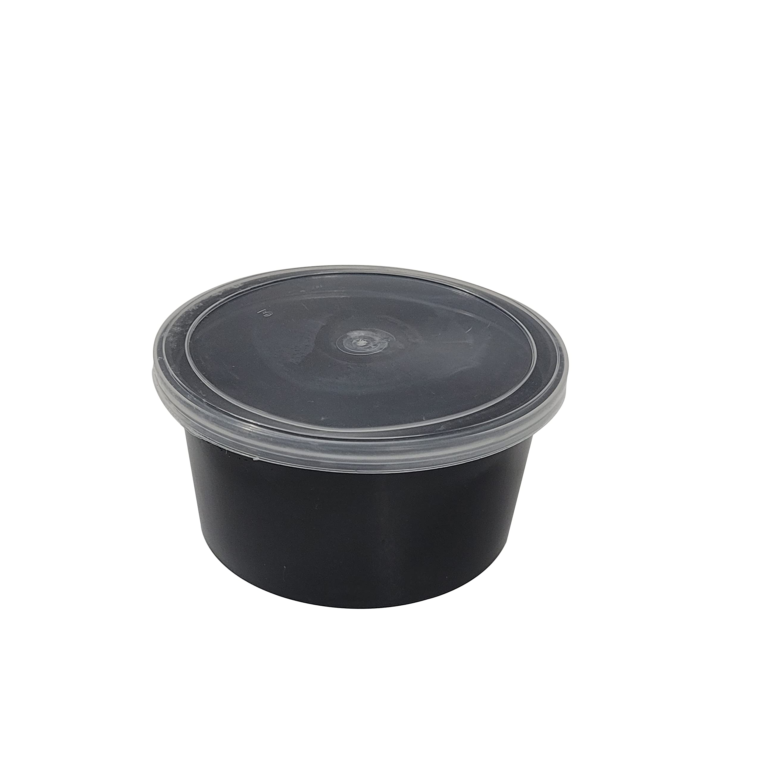 15-Pack 250ml Black Round Plastic Food Storage Containers with Airtight Transparent Lids - Microwave & Fridge Safe, Reusable Meal Prep Containers for Kitchen Organization, Food Delivery & Leftovers Storage