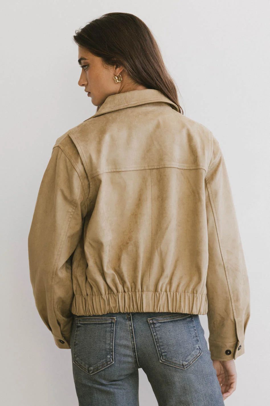 Myli Faux Suede Jacket for Women - Soft Vegan Leather Coat with Zipper Closure | Trendy Fall & Winter Outerwear for Casual Outings & Date Nights