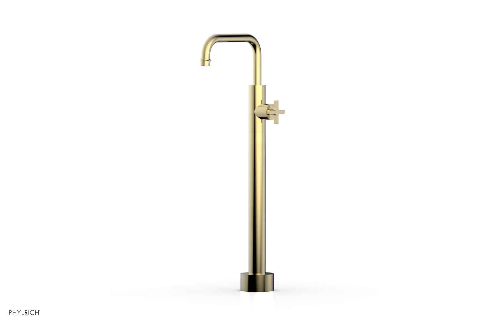 HEX MODERN Low Floor Mount Tub Filler with Cross Handle - Model 501 54 04 | Perfect for Modern Bathroom Renovations & Spa-Like Showower Experiences