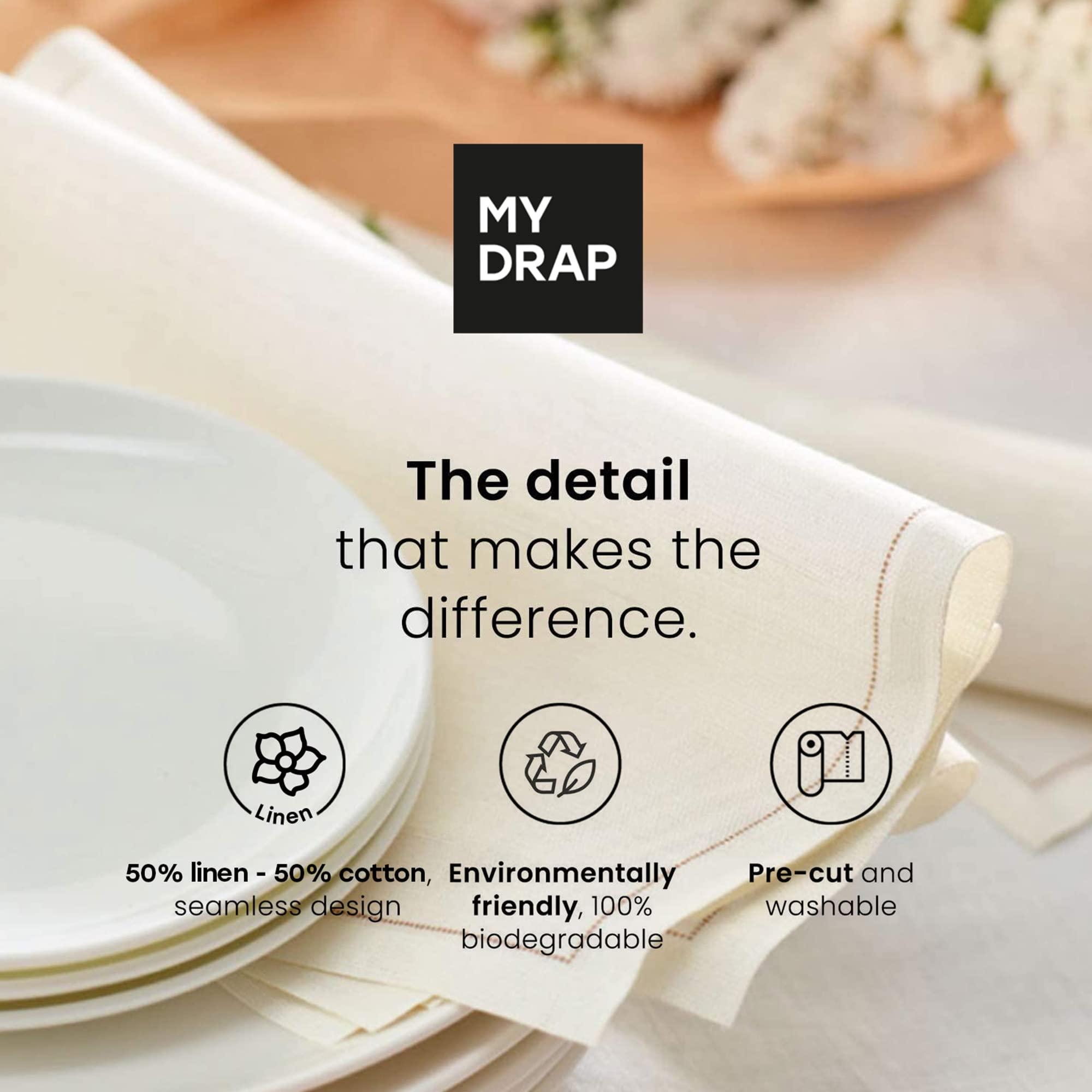 Premium Linen Napkins Set of 20 - 100% Natural Eco-Friendly Table Linens for Dinner Parties, Weddings & Everyday Use