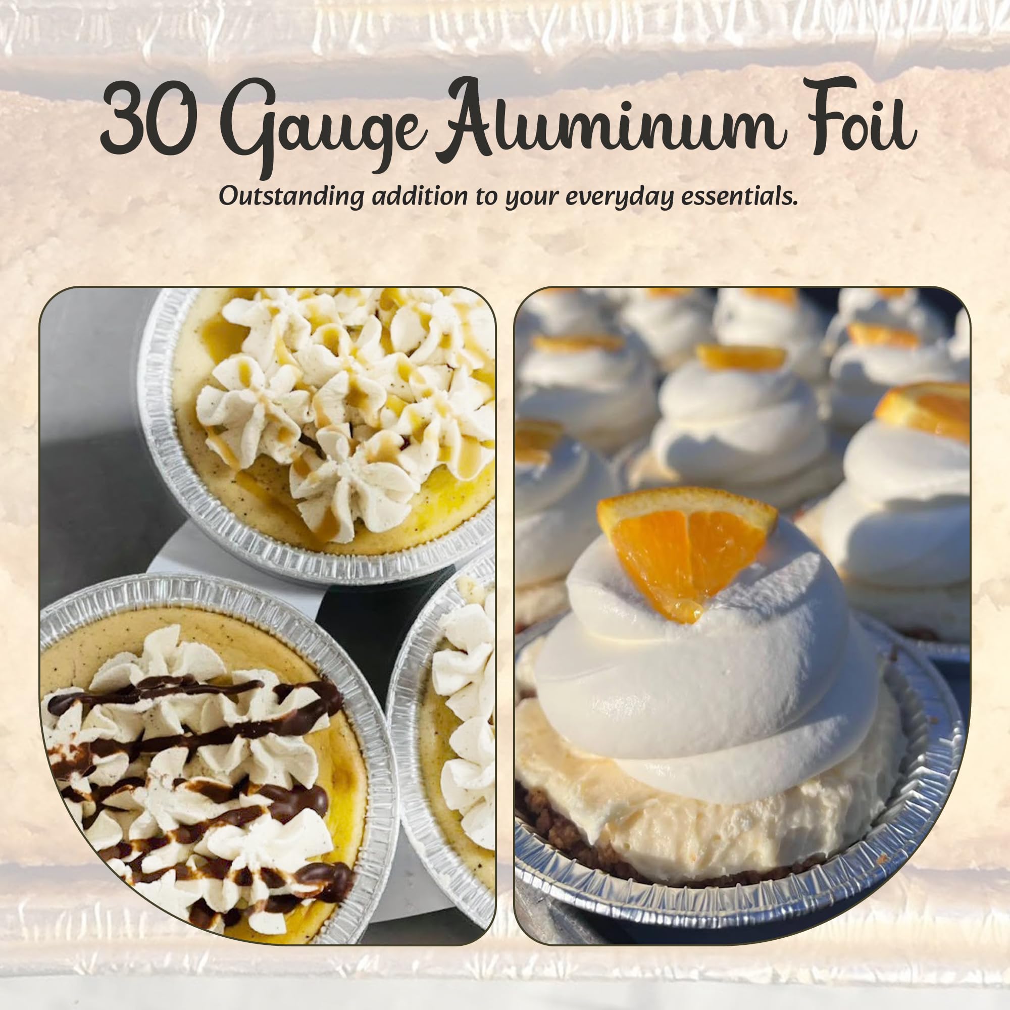 KitchenDance 5oz Disposable Aluminum Tart Pans - 50 Count Round Foil Pie Pans for Baking Pies, Tarts, Quiches | Perfect for Home Baking, Holiday Desserts & Party Food Prep