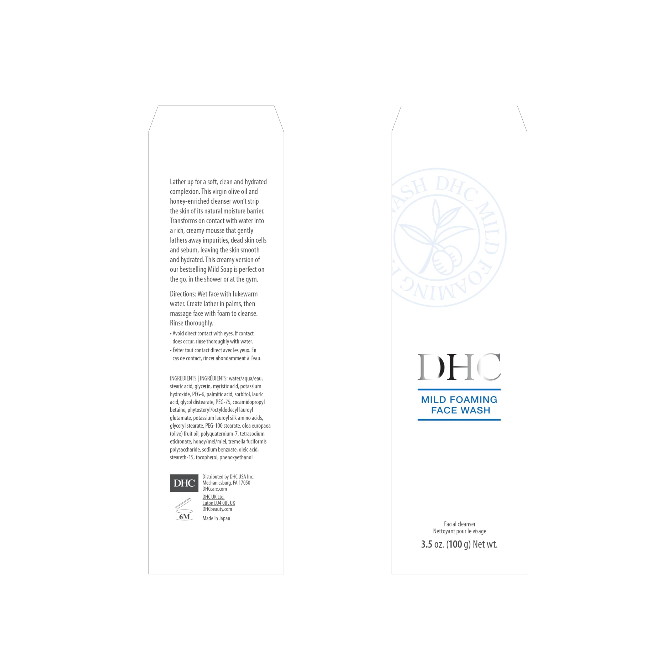 DHC Mild Foaming Face Wash 3.5 oz - Gentle Cleansing for Daily Skincare
