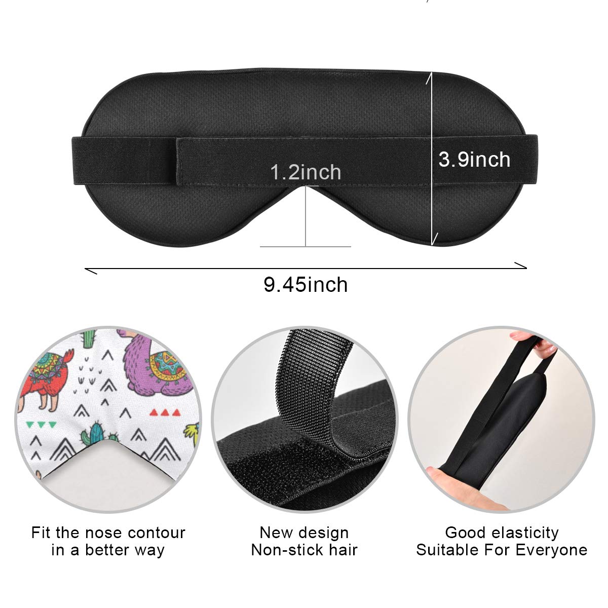 Funny Llama Cactus Sleep Mask for Women & Men - Blackout Cooling Eye Mask for Better Sleep
