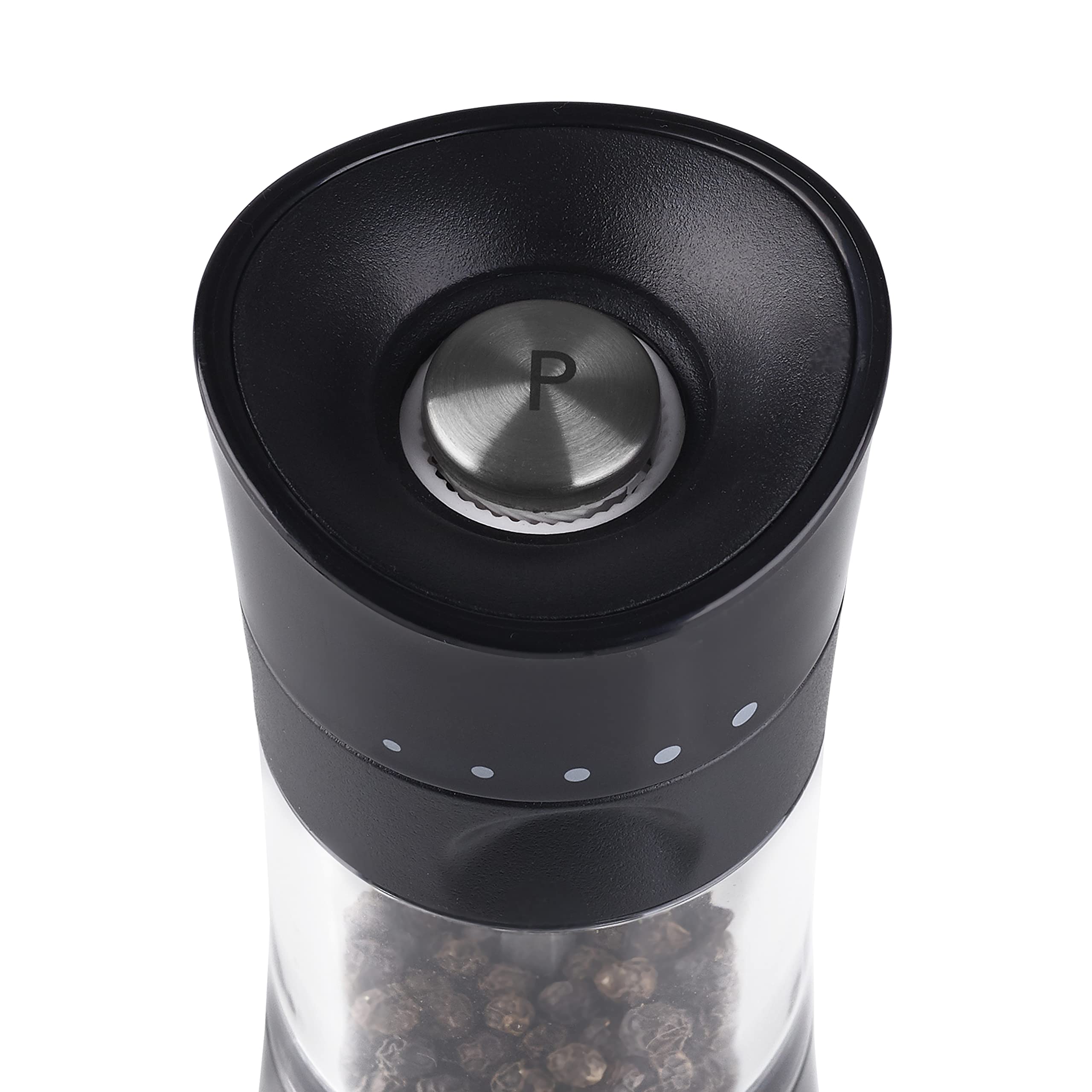 Cole & Mason Harrogate Black Salt and Pepper Grinder Set - Adjustable Ceramic Mechanism, Inverta Design, ABS Plastic (6.1 Inch) - Perfect for Kitchen, Dining Table & Gift Giving - Includes 2 Premium Mills for Freshly Ground Spices