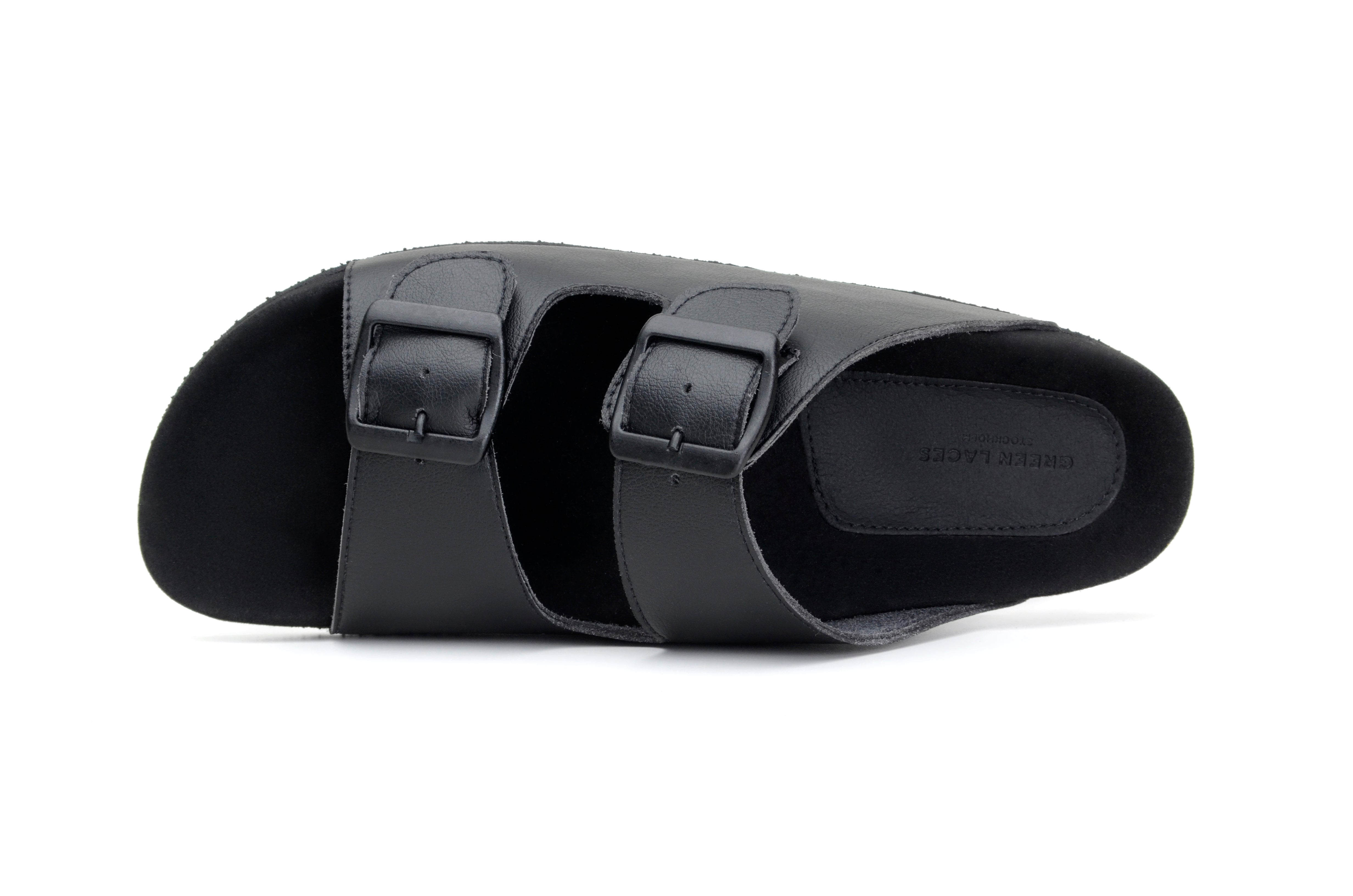Truda Black Sandals with Green Laces - Comfortable Women's Casual Shoes for Summer Walking, Beach & Outdoor Activities