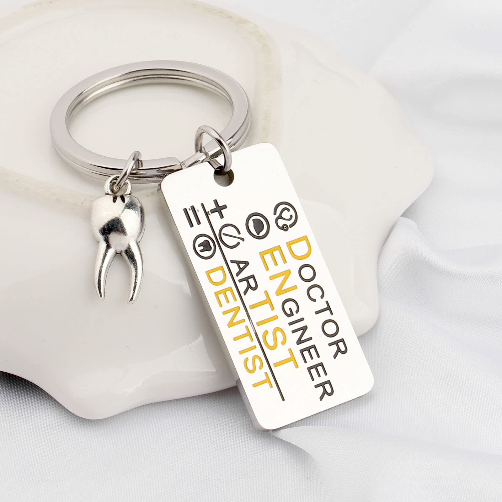 Funny Dentist Keychain - Cute Dental Hygienist Gift for Graduation, Orthodontist Jewelry - Perfect for Dental Students, Office Decor & Clinical Use