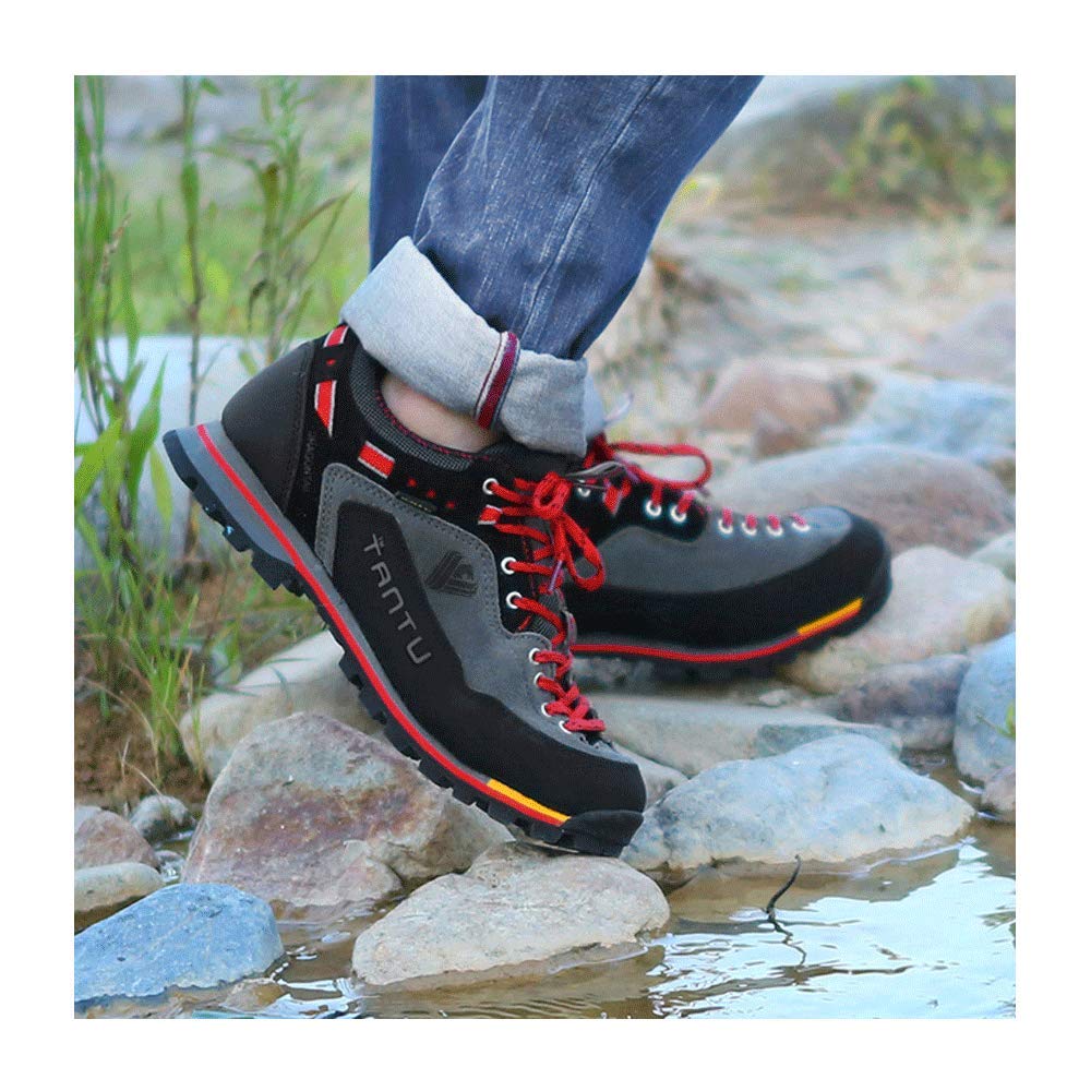 **FACAI Men's Waterproof Hiking Boots for Hunting, Trekking & Mountain Climbing - Outdoor Sports Sneakers (Red, Size 44) - Perfect for Trail Adventures & Rugged Terrain**