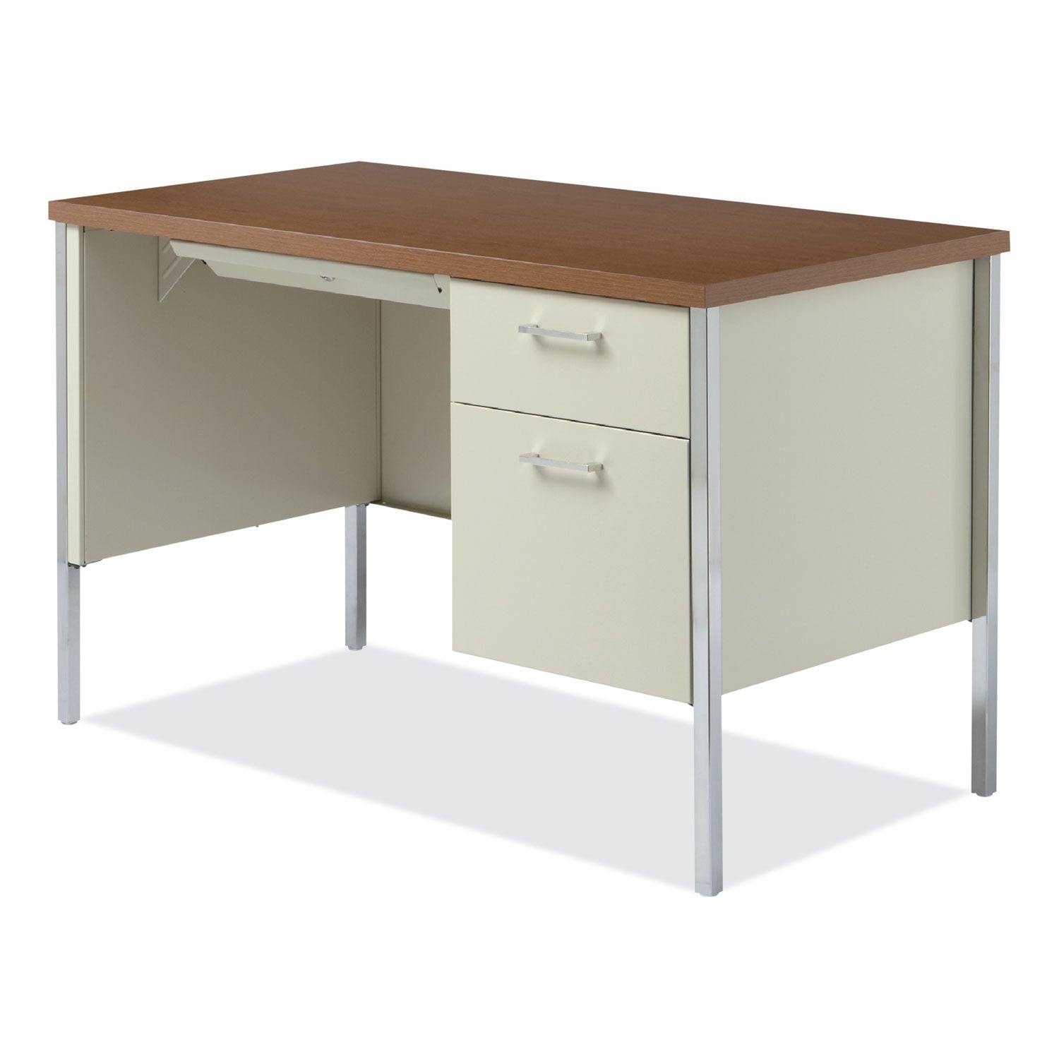 Alera® Single Pedestal Steel Office Desk - 45.25