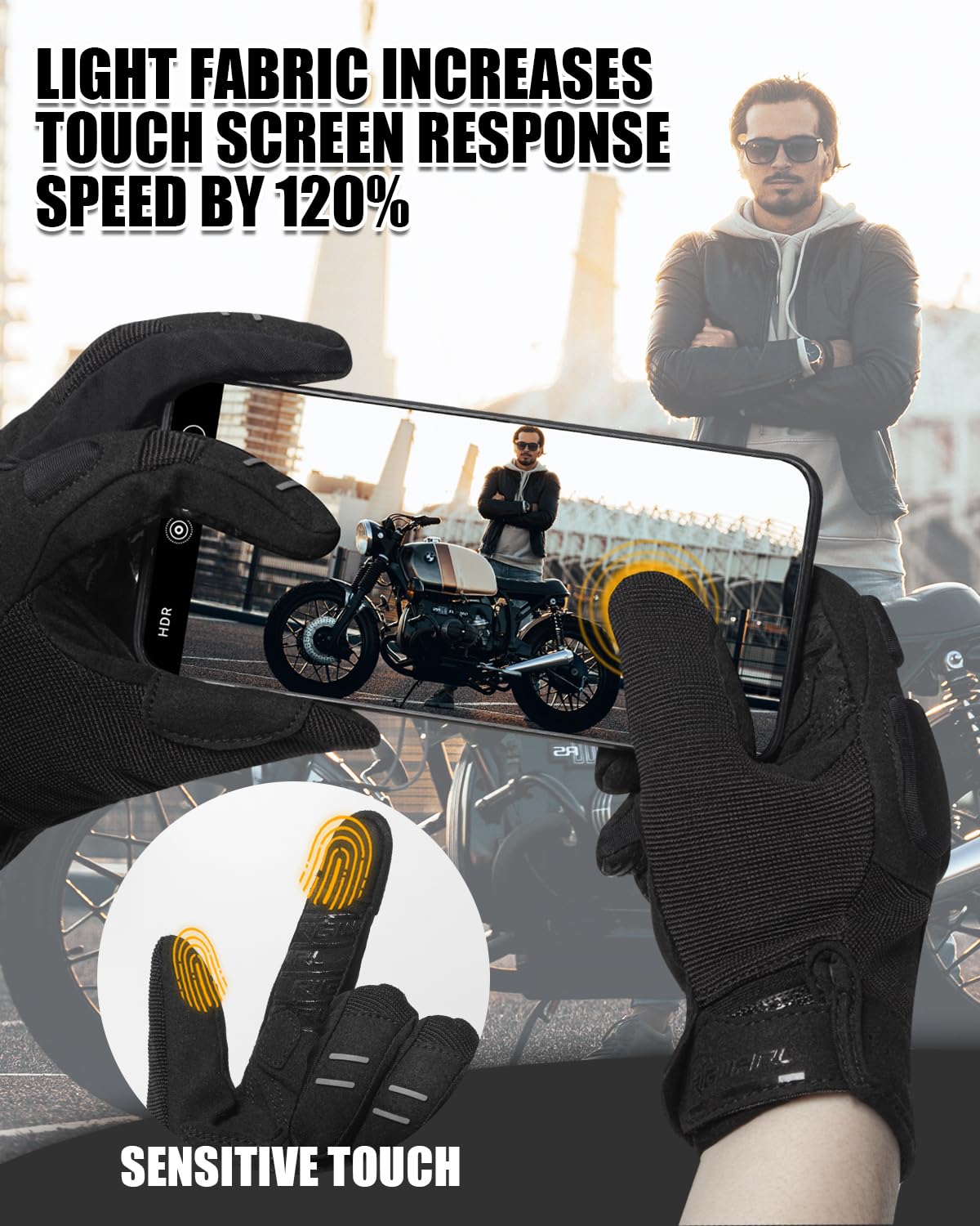 RIGWARL Comfortable Mountain Bike & Motorcycle Gloves for Women & Men - Touchscreen Fingers for ATV, MTB, Dirt Bike Riding - Perfect for Cycling, Off-Road Adventures & Winter Commuting