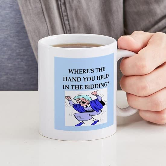 11 oz (325 ml) Ceramic Coffee Mug - Duplicate Bridge Design by CafePress | Perfect for Tea, Coffee & Hot Beverages at Home, Office or Gifts