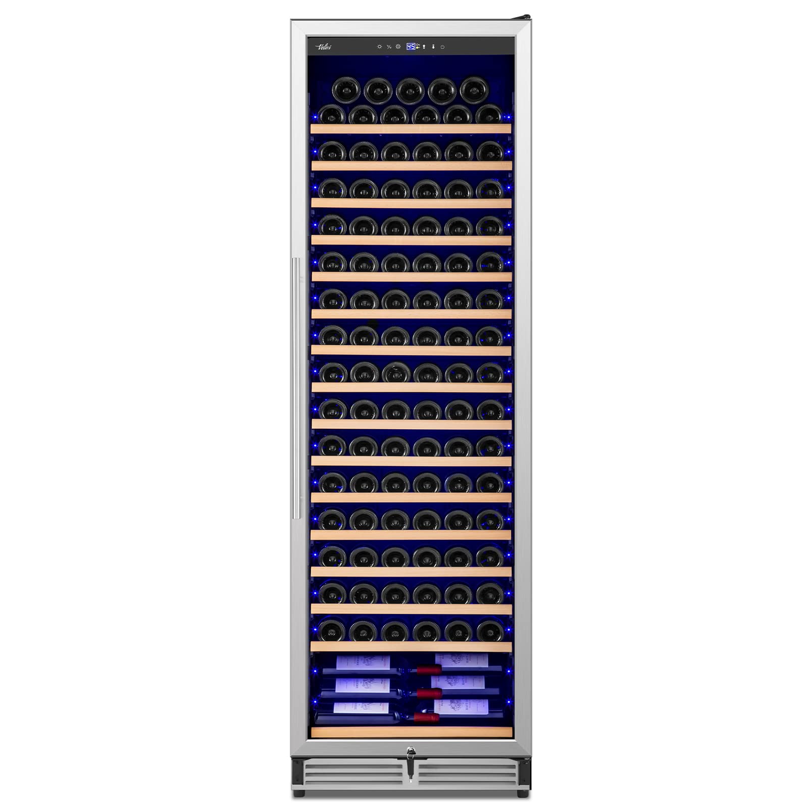 Upgraded 24 Inch Wine Cooler Refrigerator - 190 Bottle Capacity with Digital Temperature Control System, Freestanding/Built-in Dual Installation, Ultra Quiet Operation - Perfect for Home Bars, Restaurants, and Wine Cellars