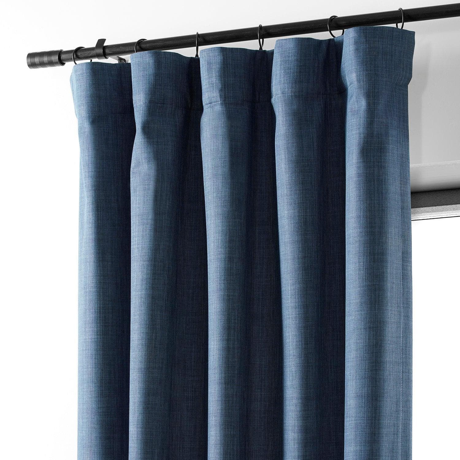 Premium Dark Blue Blackout Curtains - Thermal Insulated Linen Hotel Drapes for Bedroom & Living Room - Noise Reducing & Light Blocking for Better Sleep & Privacy