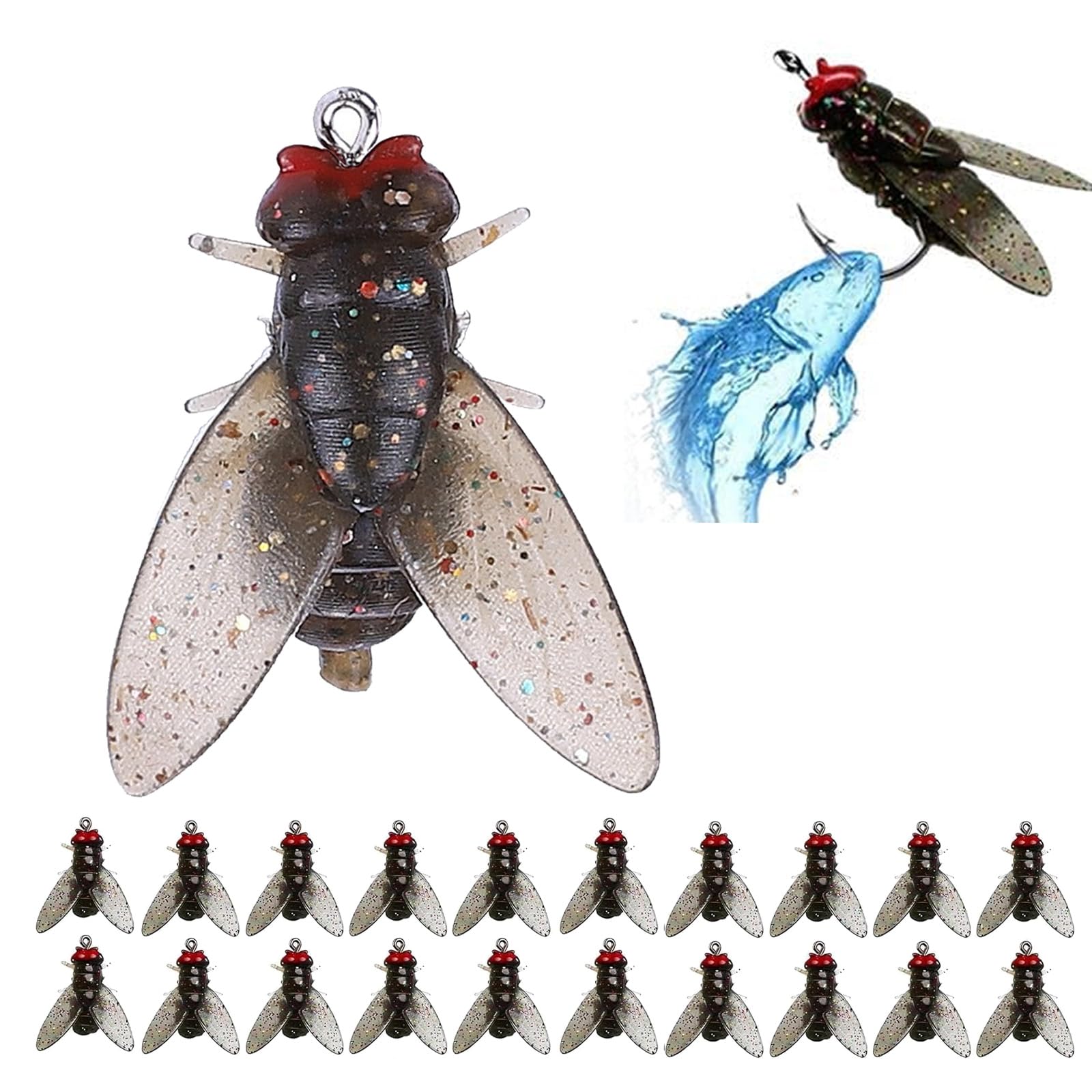 2024 New Bionic Fly Fishing Lures Kit - Simulated Flies Attractor Bait Hooks, Trout Jigs & Swimbaits for Bass Fishing | Perfect for Freshwater Streams & Fly Fishing Adventures