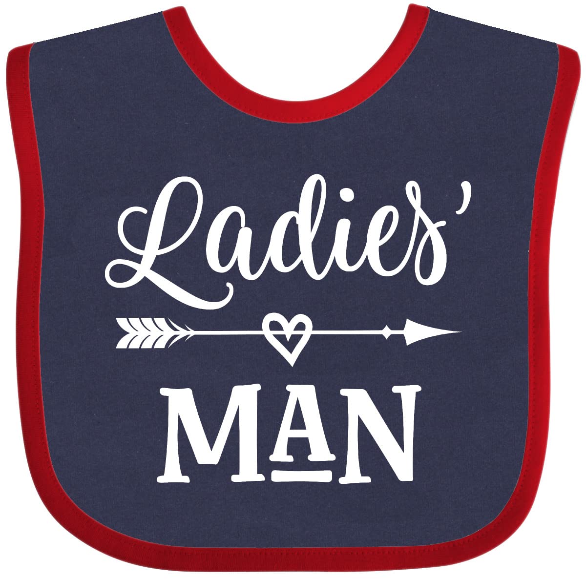 Inktastic Valentine's Day Boys Ladies Man Baby Bib - Cute & Funny Infant Feeding Bib for Holidays, Parties & Family Gatherings