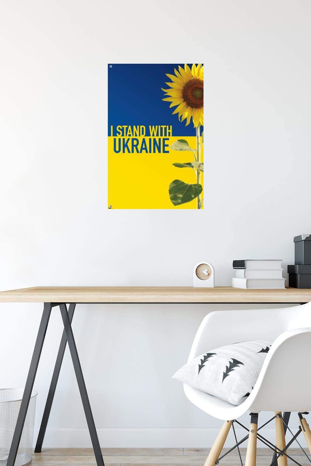I Stand With Ukraine Wall Poster - Trendy Motivational Decor with Push Pins - Perfect for Home, Office & Classroom Support Displays