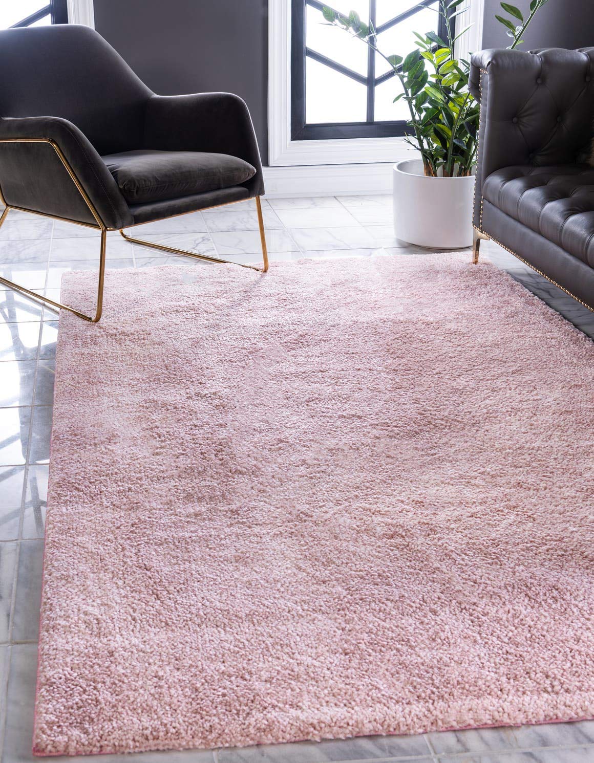 Unique Loom Solo Collection Calabasas Pink Area Rug 7'10