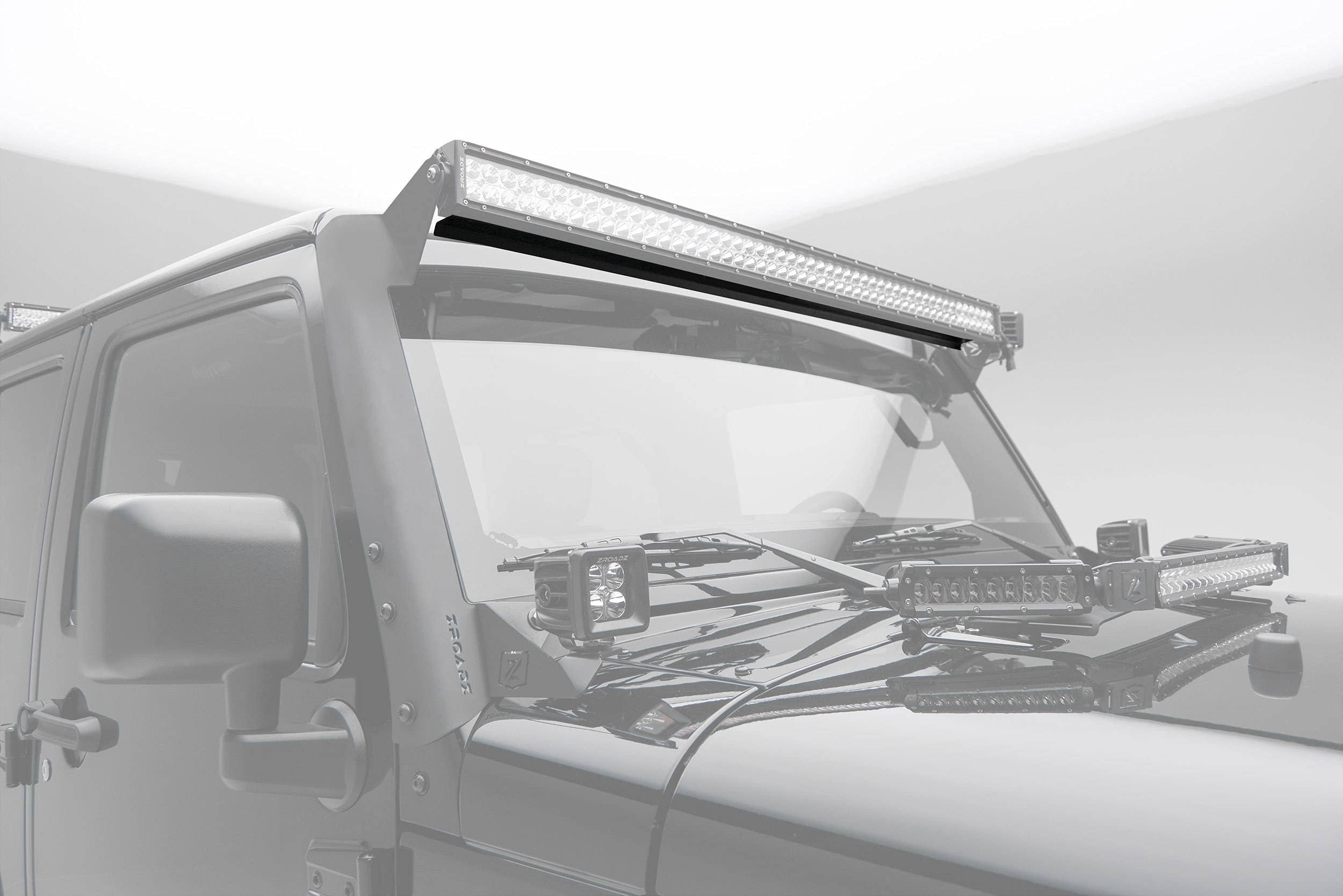 50 Inch Straight Double Row LED Light Bar Noise Cancelling Wind Diffuser - Black Aluminum Alloy for Off-Road Trucks & SUVs (Z330050S) | Perfect for Jeep Wrangler, Ford Raptor & Outdoor Adventures