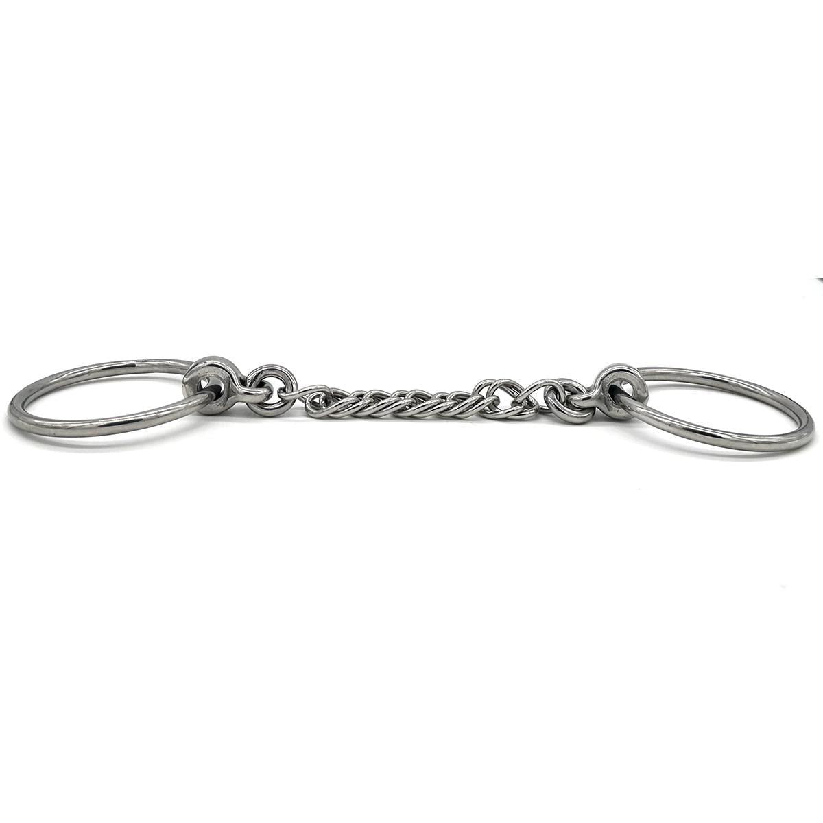 AJR Stainless Steel Curb Chain Loose Ring Bit - Durable Horse Bit for Western & English Riding, Training & Show Use