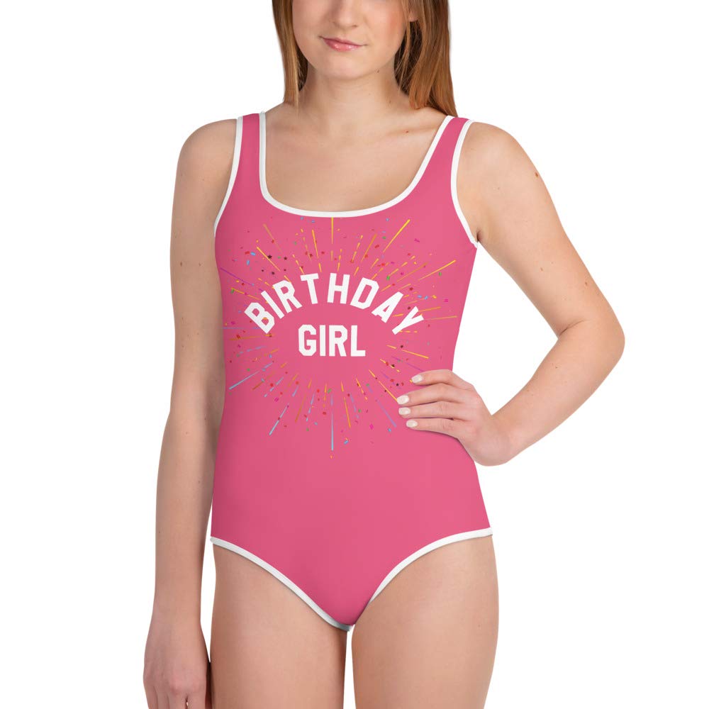 STARCOVE Girls' One Piece Swimsuit for Birthday - Youth Bathing Suit in Fuchsia, Kids Swimwear for Pool Party & Beach Vacation - Perfect Birthday Gift for Girls
