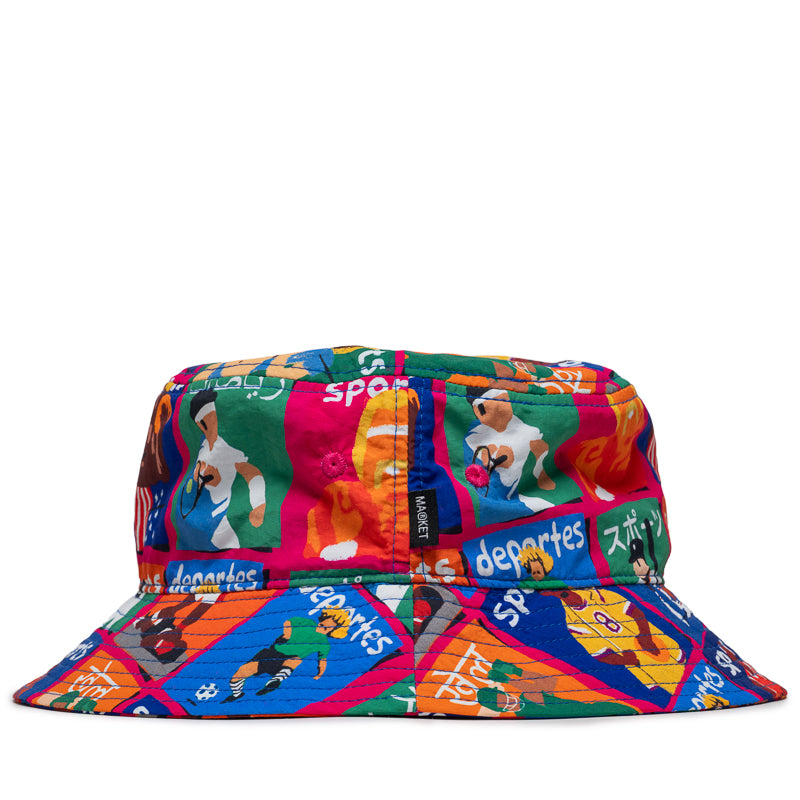 Stylish Market Illustrated Bucket Hat for Men & Women - Trendy Summer Sun Protection - Perfect for Beach, Outdoor & Casual Wear