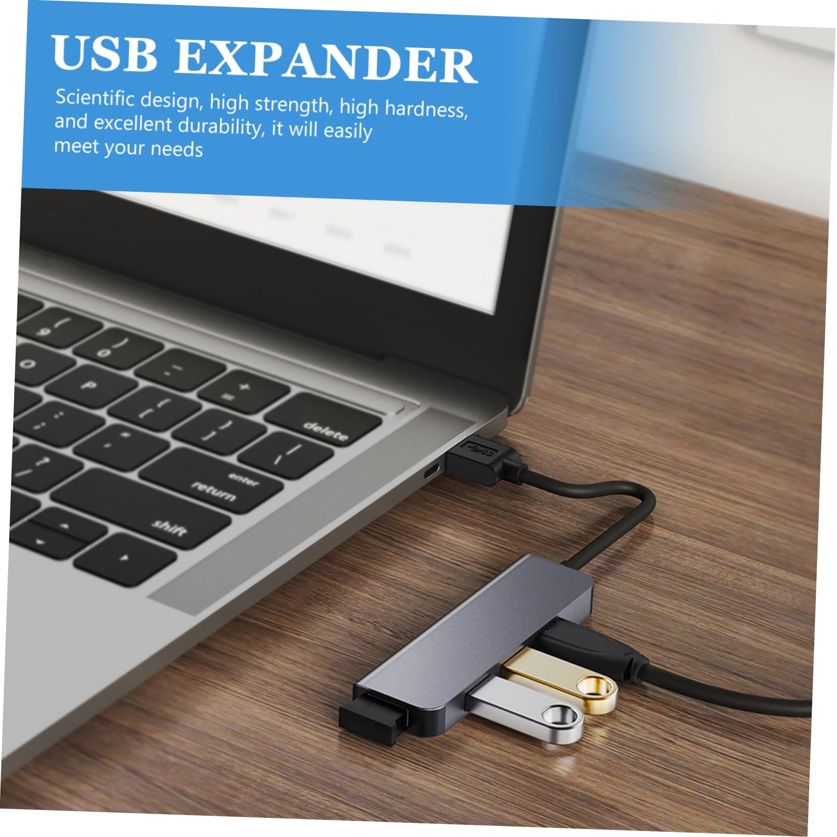 HOMSFOU 7-in-1 USB Hub with 4 USB 3.0 Ports & 3 Fast Charging Ports - Aluminum Alloy USB Splitter for Laptop, PC, MacBook - Perfect for Home Office, Gaming & Multi-Device Charging