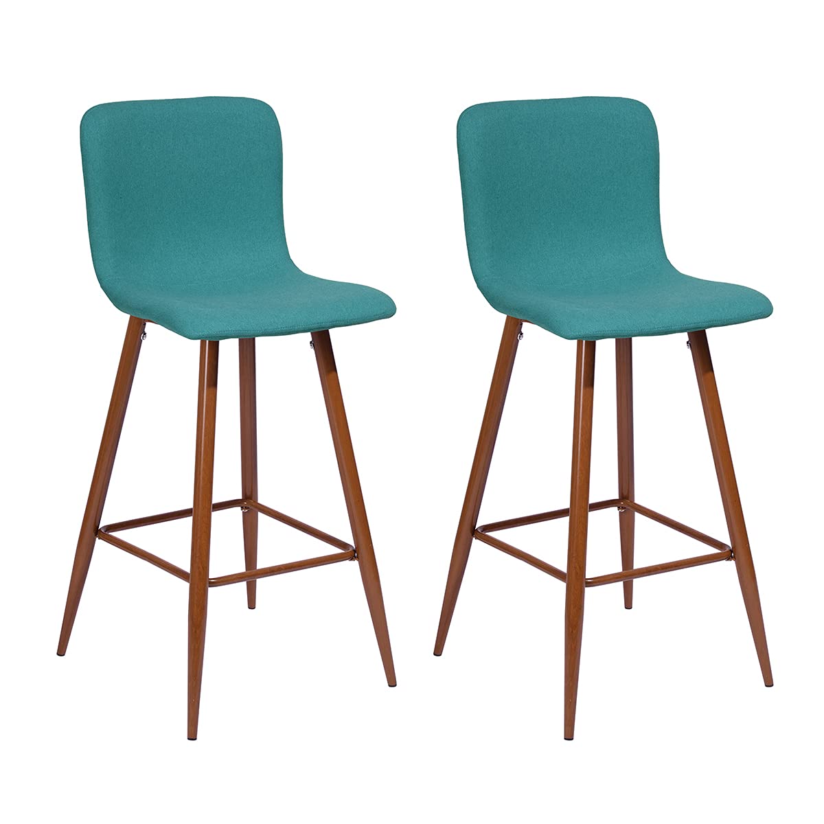 Modern 26 Inch Counter Height Bar Stools Set of 2 - Kitchen Island Stools with Back Support & Sturdy Metal Frame - Perfect for Breakfast Bars, Kitchen Counters & Home Bars