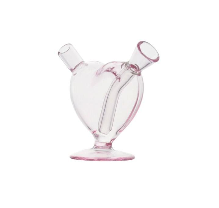 Mini Heart Glass Joint Bubbler - Smart Portable Bong for Smooth Hits | Lightweight & Compact Design | Perfect for Travel, Parties & Home Use