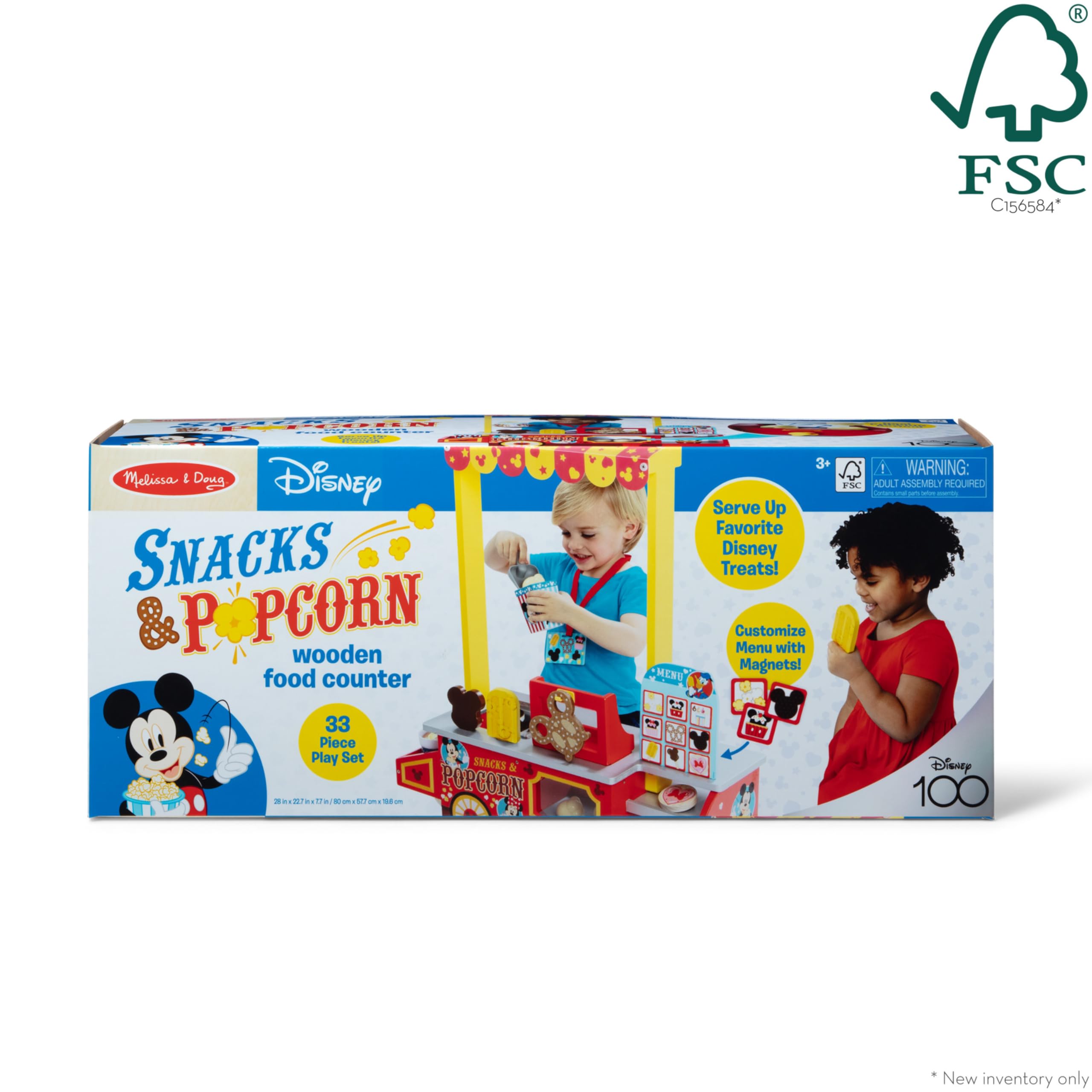 Melissa & Doug Disney Snacks & Popcorn Wooden Pretend Play Food Set – 33-Piece FSC-Certified Toy for Kids | Pretend Play Kitchen Accessories for Imaginative Play & Role-Playing Games