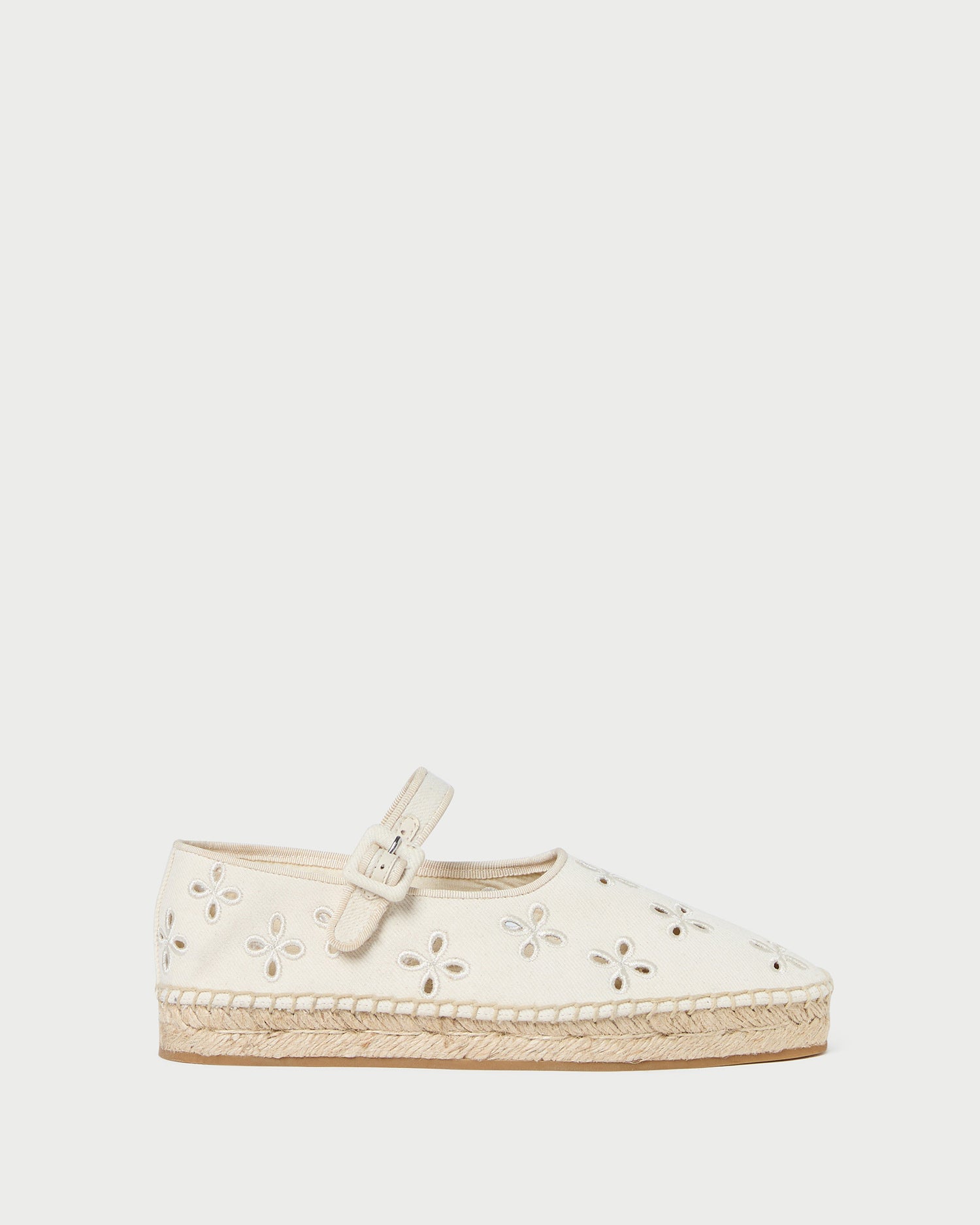 Clover Natural Embroidered Espadrille Shoes - Women's Handmade Cotton Flats for Summer, Beach & Casual Wear