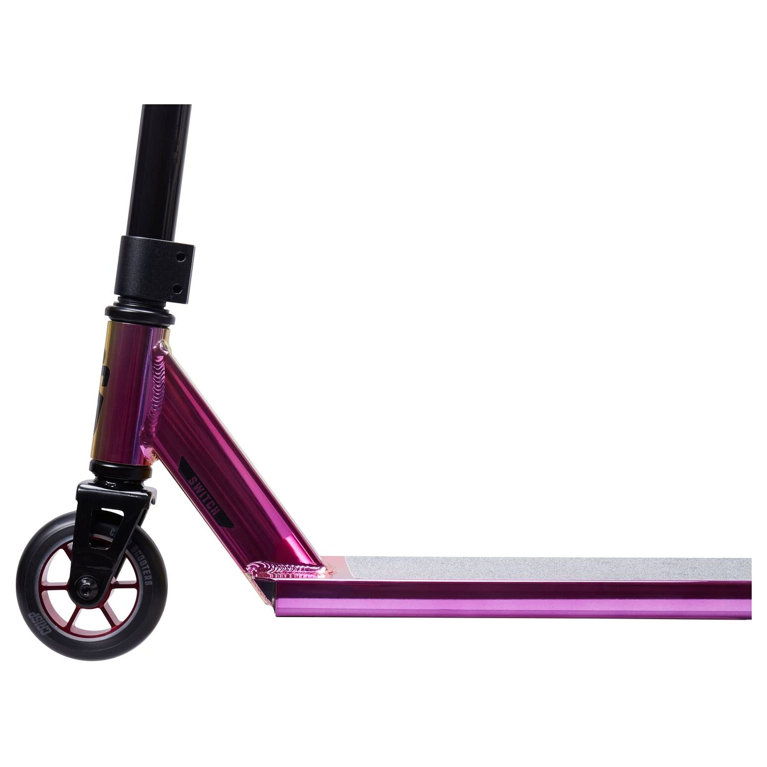 Crisp Switch Neo Chrome Pro Scooter - High Performance Kick Scooter for Adults & Teens - Chrome Red Finish - Perfect for Commuting, Tricks & Urban Riding