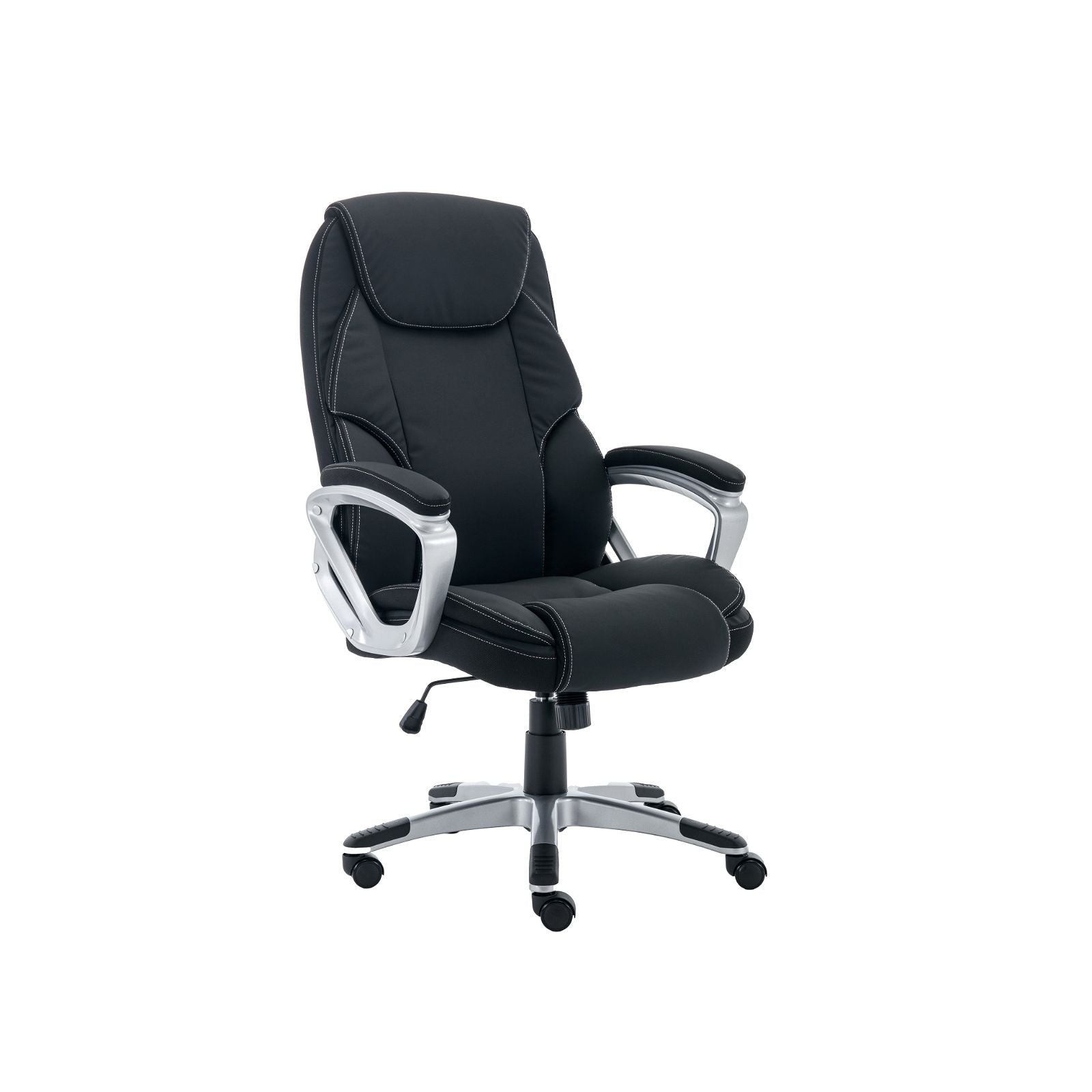 Tauris Legacy Ergonomic Office Chair with Padded Fixed Armrests - Black | Comfortable Support for Long Work Hours, Home Office & Gaming Setup