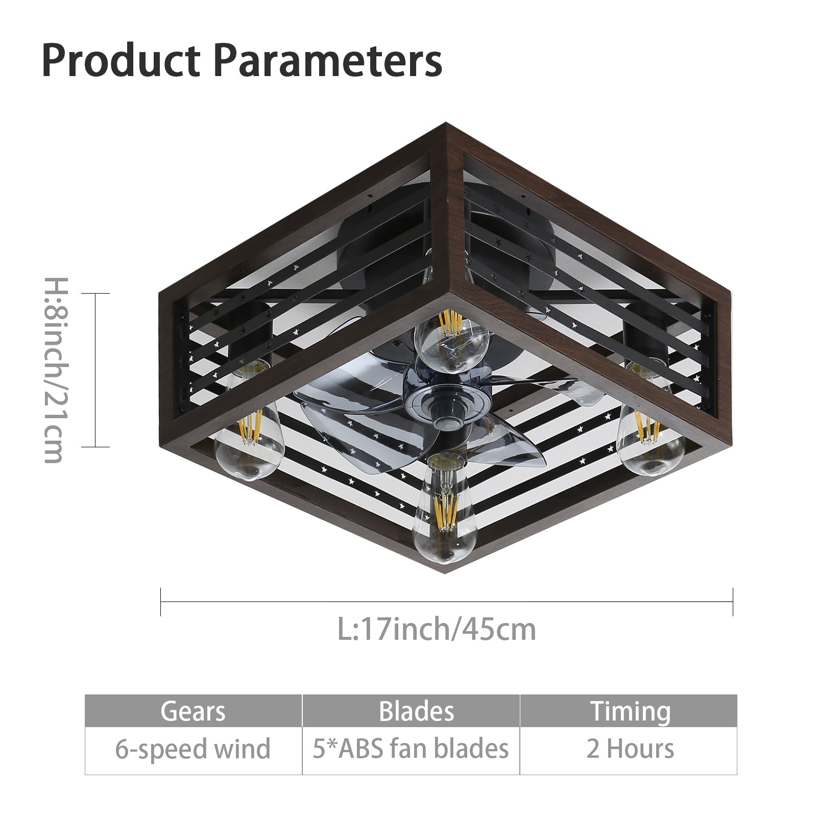 18 Inch Smart Caged Ceiling Fan with LED Lights, Remote Control & APP Control - Perfect for Living Room, Bedroom, and Patio Cooling