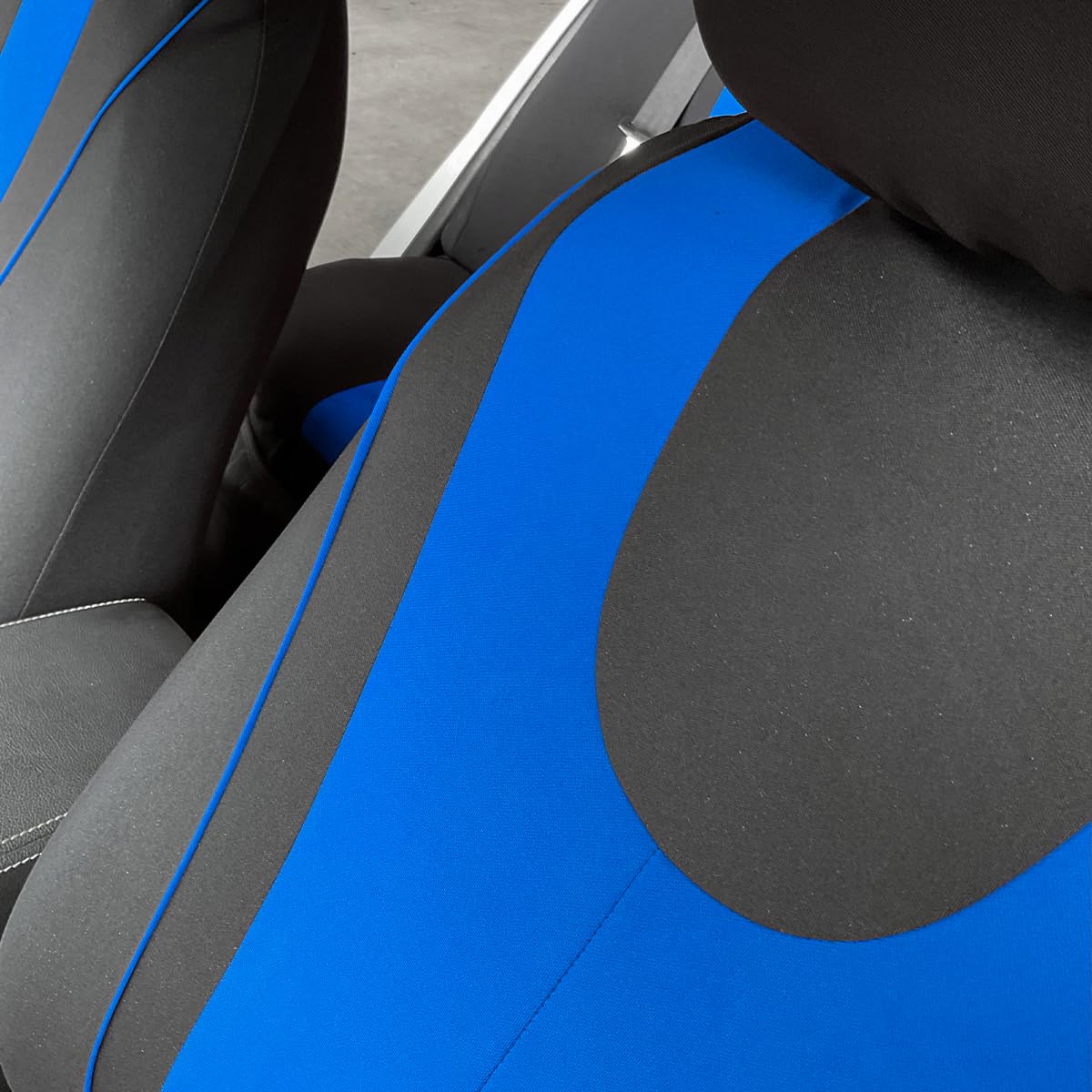 Premium Polyester Car Seat Covers Full Set - Breathable & Waterproof Auto Seat Protectors for Most Vehicles, SUV, Truck (Blue, Front Seat) | Perfect for Road Trips, Daily Commutes & Protecting Your Car Interior