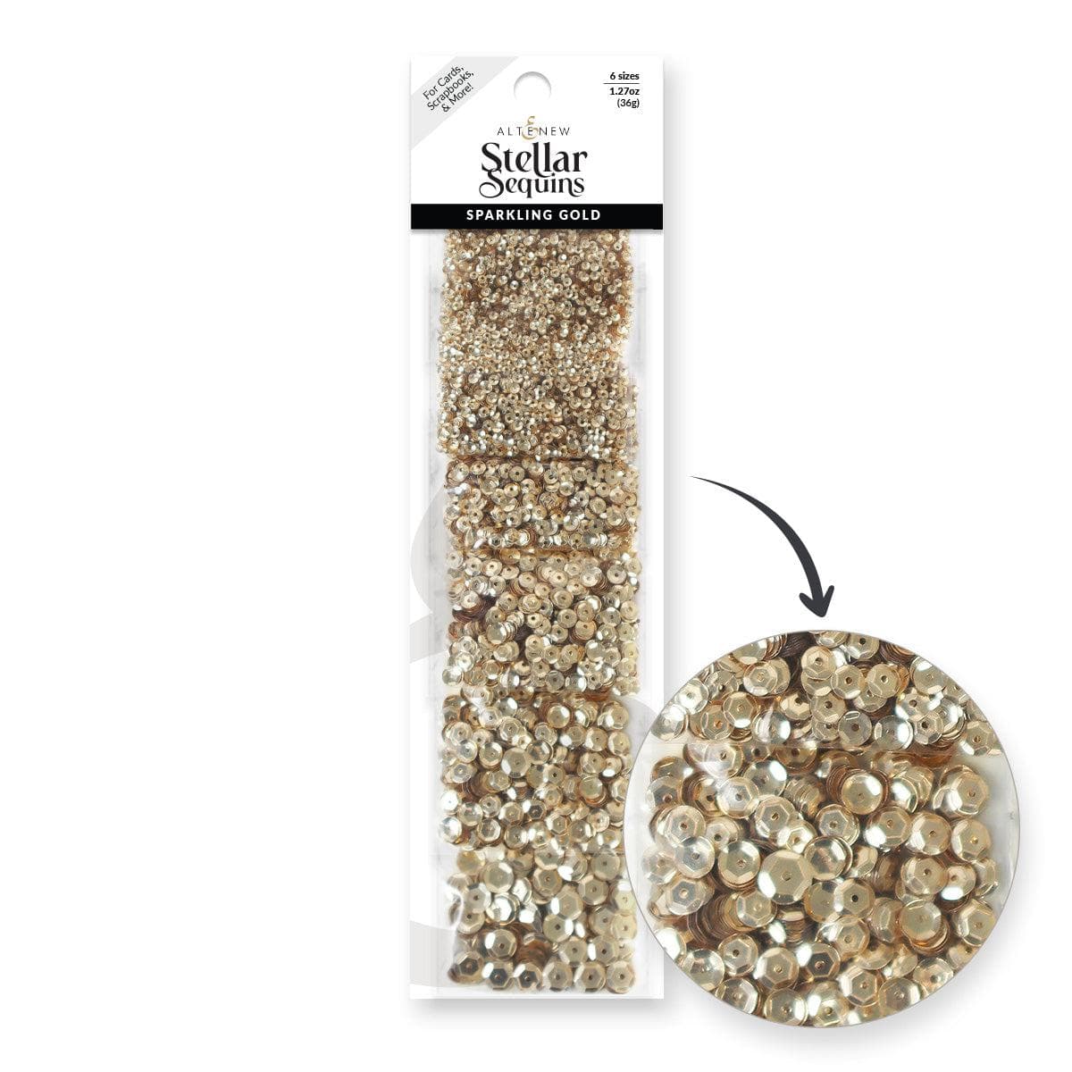 Stellar Sequins Sparkling Gold - Glittering Embellishments for DIY Crafts, Fashion Accessories & Party Decorations