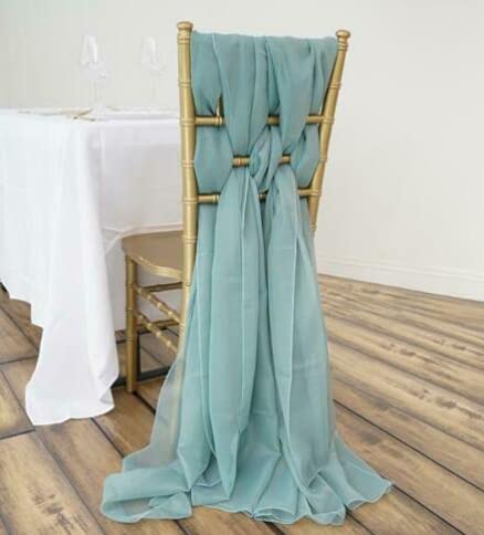Premium Chiffon Chair Sashes for Wedding, Banquet & Party Decorations - 25-Pack Sage Green Chair Bands (#CTS01YN) | Elegant Table Setting & Event Decor Accessories