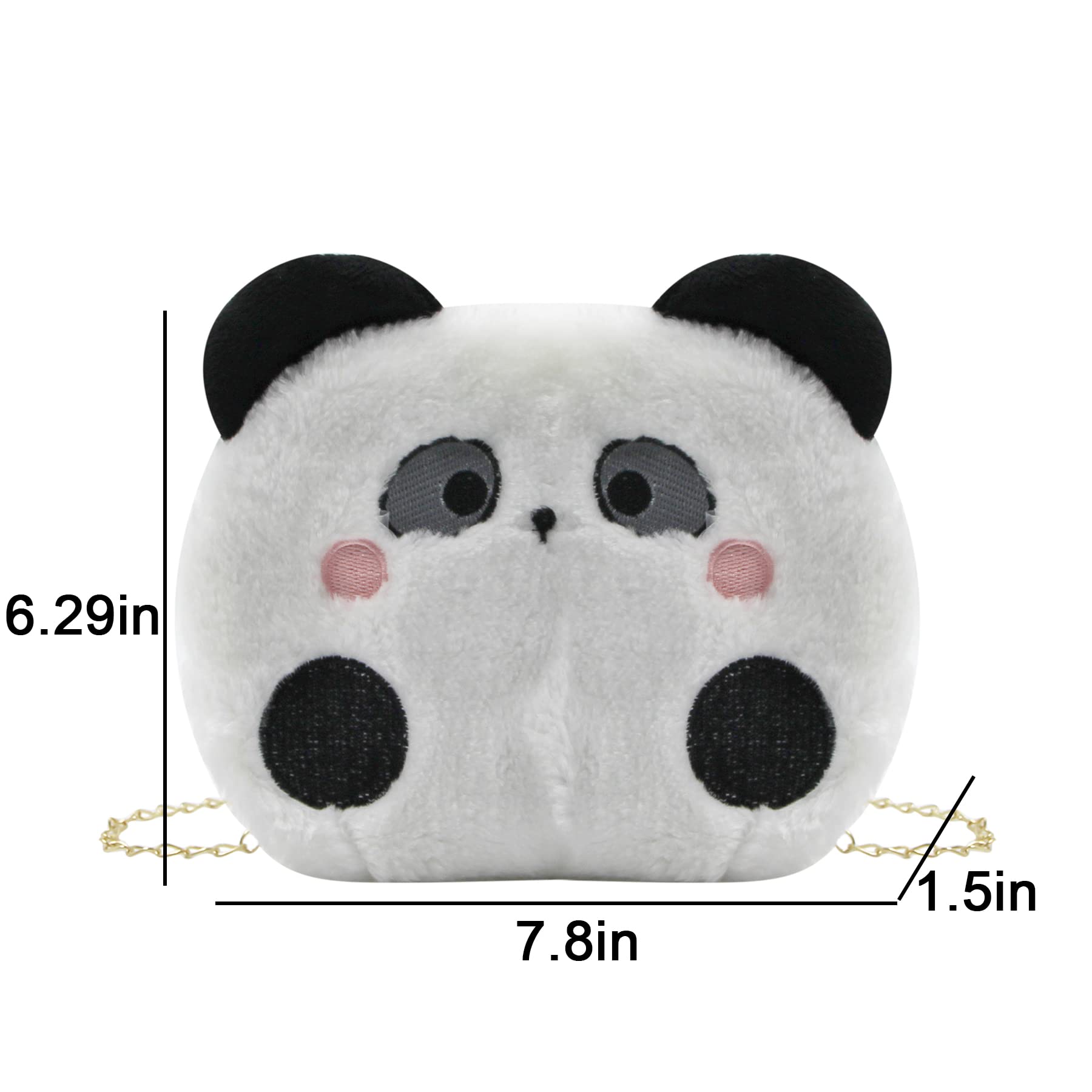 Adorable Panda Plush Crossbody Bag - Soft Fluffy Small Shoulder Purse for Women & Girls | Cute Animal Print Satchel Handbag for School, Travel & Daily Use