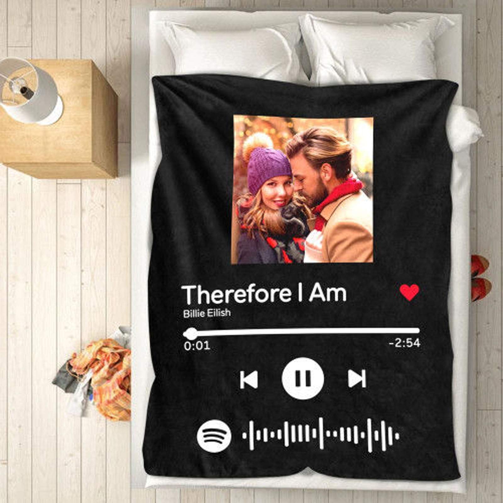 **Personalized Photo Fleece Blanket - Custom Blanket with Picture, Spotify Code, or Text - 30x40 Inch Soft Throw Blanket for Baby, Adult, Bedroom Decor - Perfect Birthday, Wedding, Anniversary Gift - Cozy for Couches, Beds, Strollers & Travel**    *(Note: 