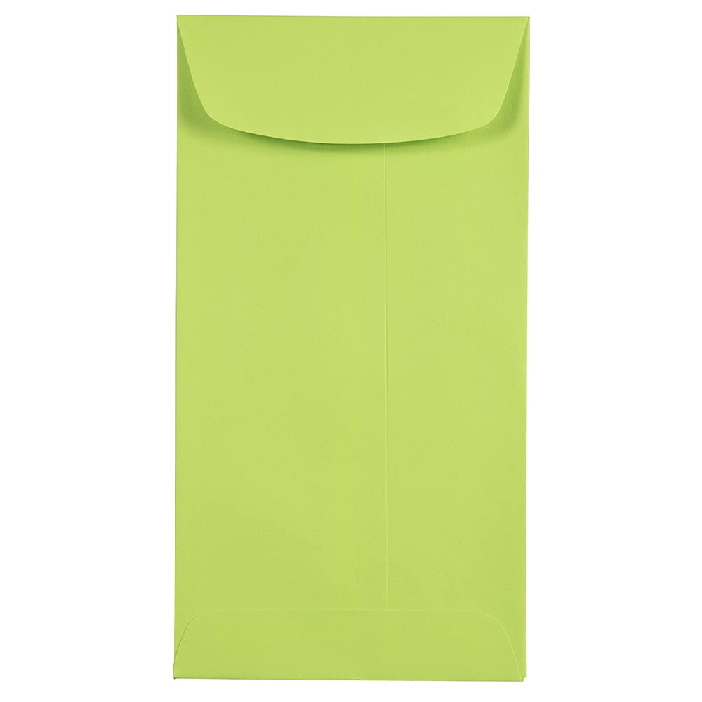 JAM PAPER #7 Coin Envelopes 3.5x6.5 - Lime Green (250/Box) for Business & Crafts