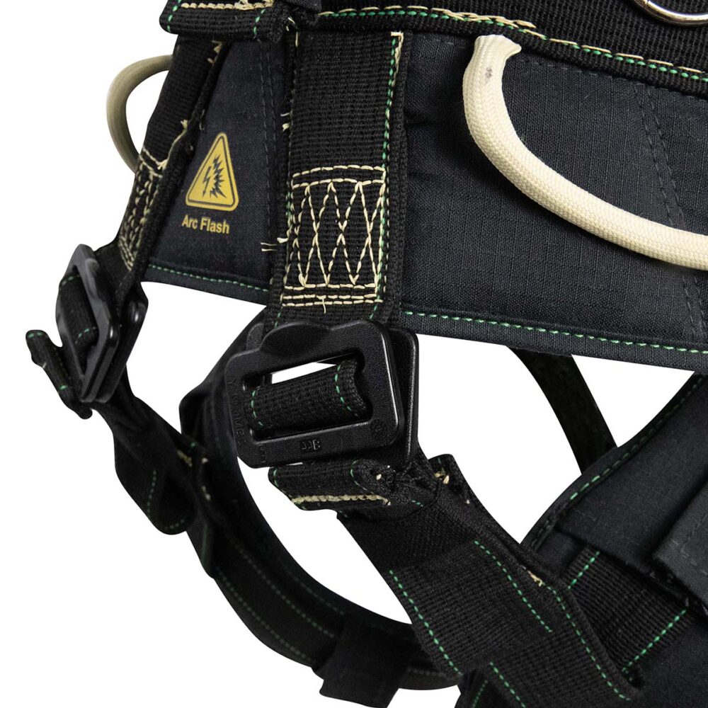 Arc Flash Wind & Tower Harness - 5D Safety Harness with Removable Seat & Quick Connect Legs for Wind Turbine & Cell Tower Climbing - Perfect for Industrial Work at Heights