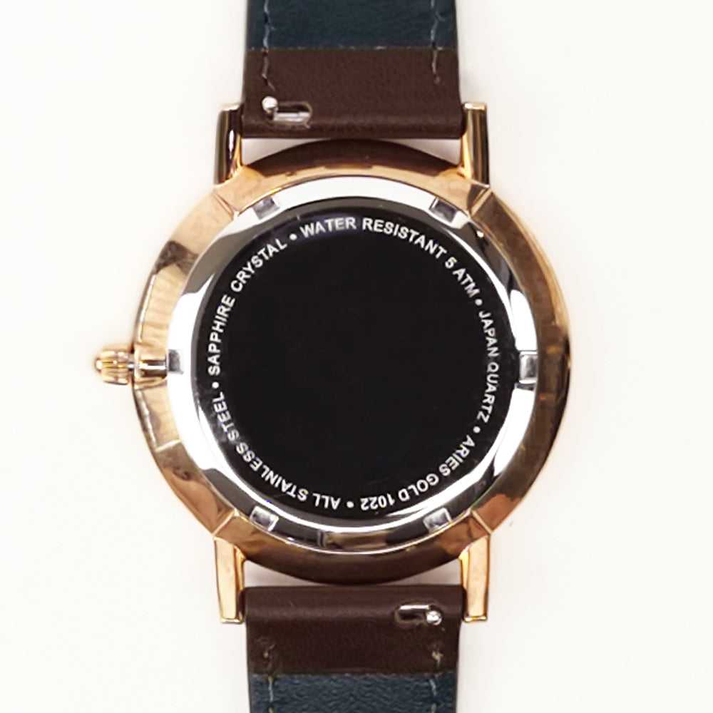 ARIES GOLD URBAN SANTOS G 1022 RG Men's Luxury Watch with Burgundy Leather Strap - Perfect for Business, Formal Events & Everyday Wear