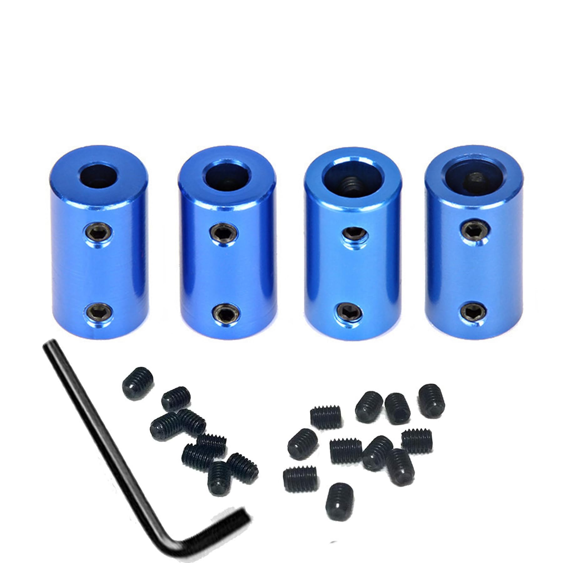 8mm Bore Rigid Shaft Coupler Connector L25 x D14 - Motor Shaft Joint with Screws for 3D Printers (4PCS) - Perfect for CNC Machines, Robotics & DIY Projects