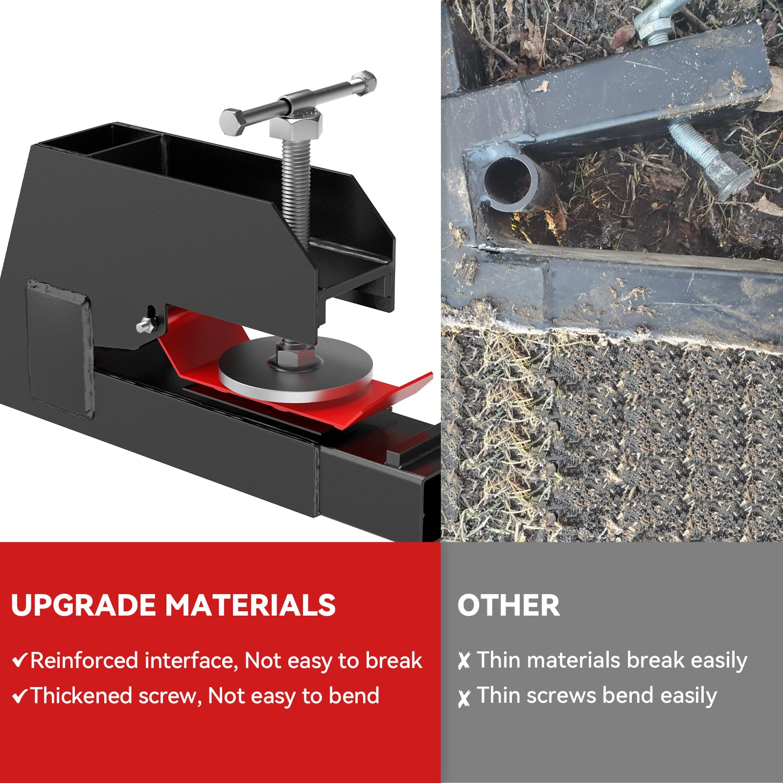 2025 Upgraded Black Clamp-On Pallet Forks with Non-Slip Pad & Tongue - 45