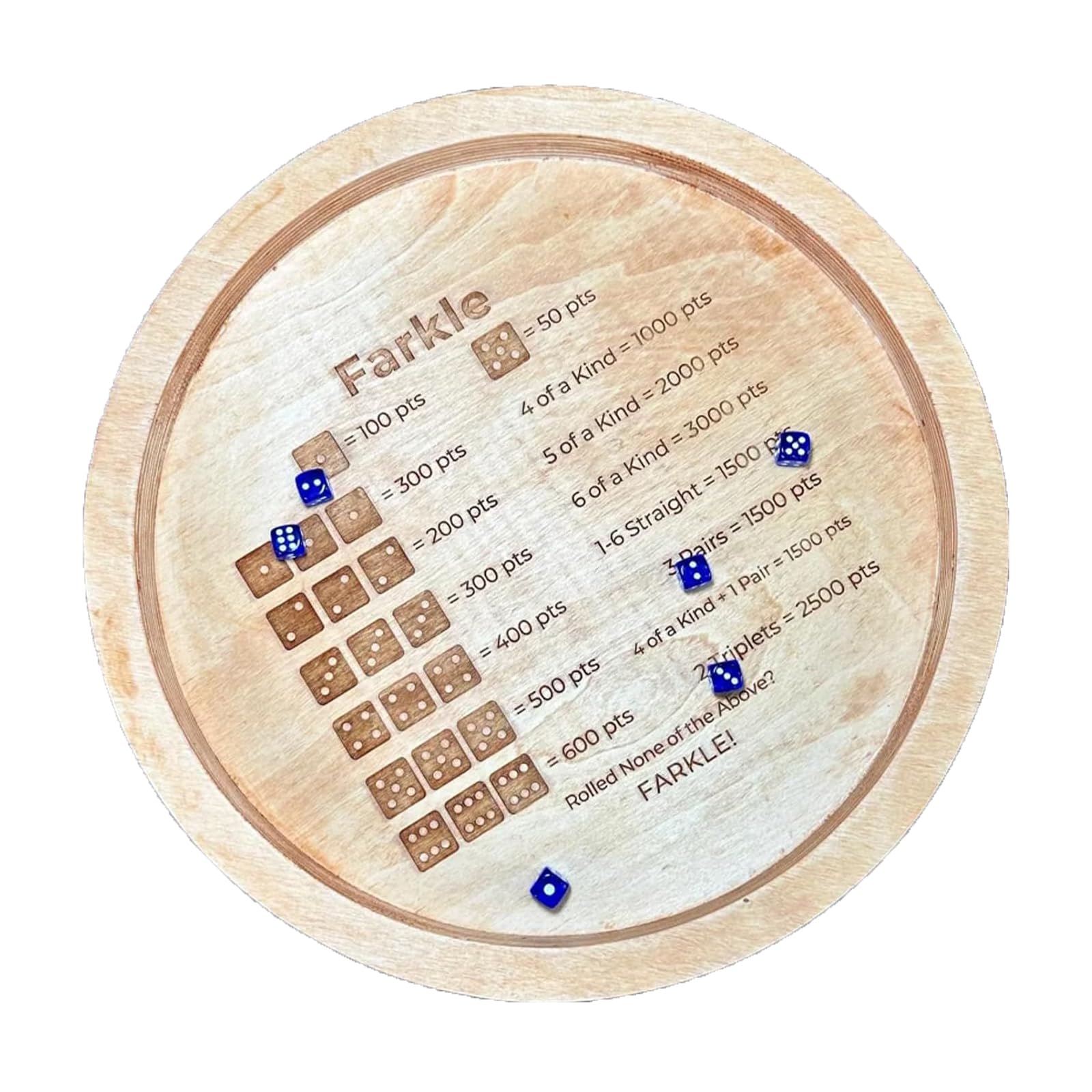 Farkle Dice Tray - 7 Inch Portable Dice Rolling Tray for Family Game Night, Travel & Party Games | Classic Board Game Accessory for Farkle, Yahtzee & Dice Games | Perfect for Tabletop Gaming, Camping & Gift Giving