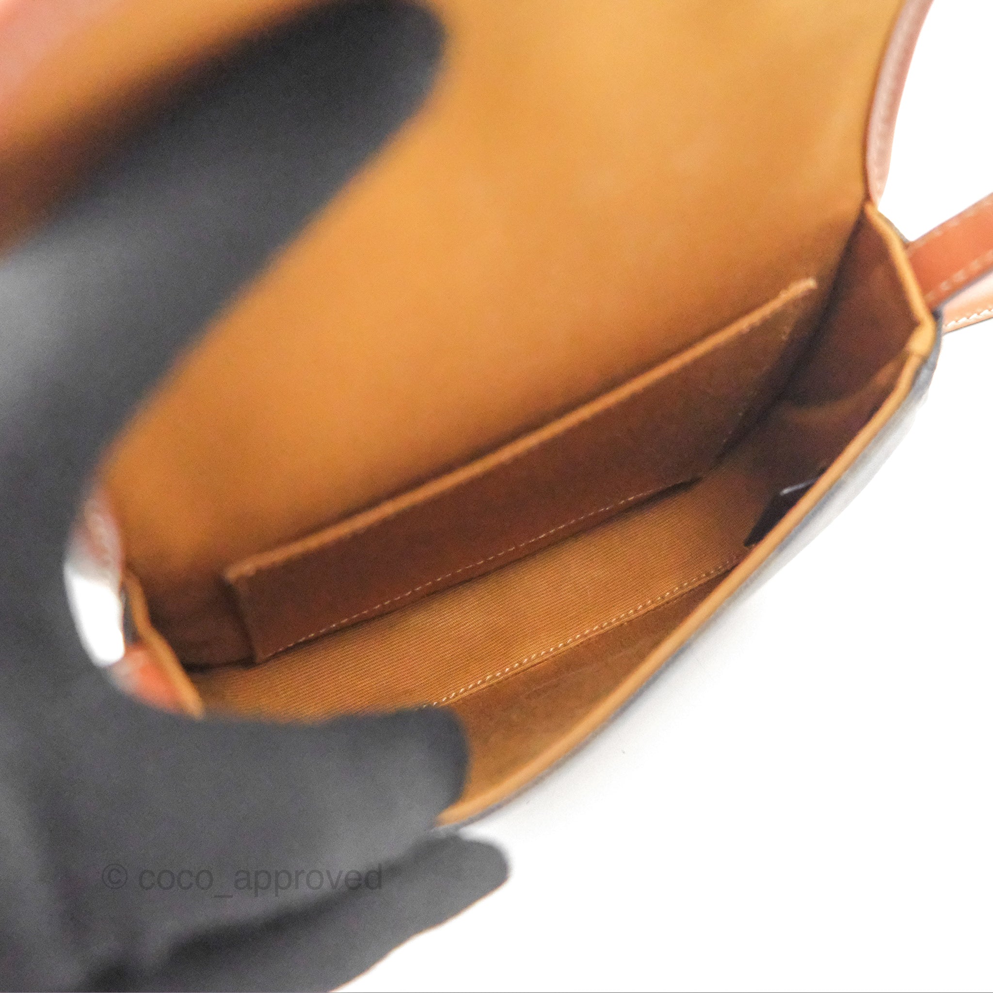 Celine Mini Besace Triomphe Bag in Canvas and Calfskin Leather - Tan Crossbody Purse for Women | Perfect for Everyday Use, Work, and Travel