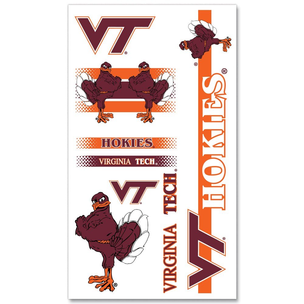 WinCraft NCAA Virginia Tech Hokies Temporary Tattoos - 17216081 - Perfect for Game Day, Tailgating & College Sports Fan Showcase