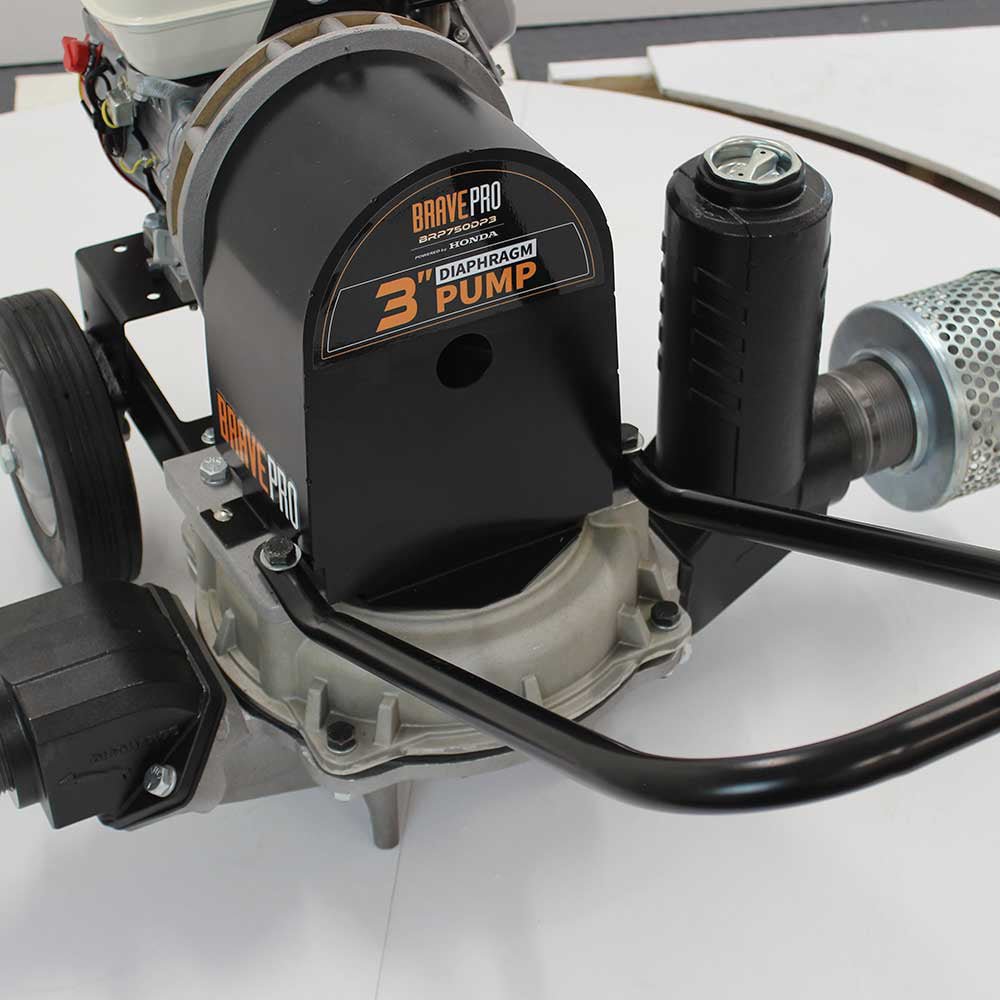 Brave 3-Inch Diaphragm Pump with Honda GX120 Engine - Heavy Duty Water Transfer for Construction, Agriculture & Flood Control