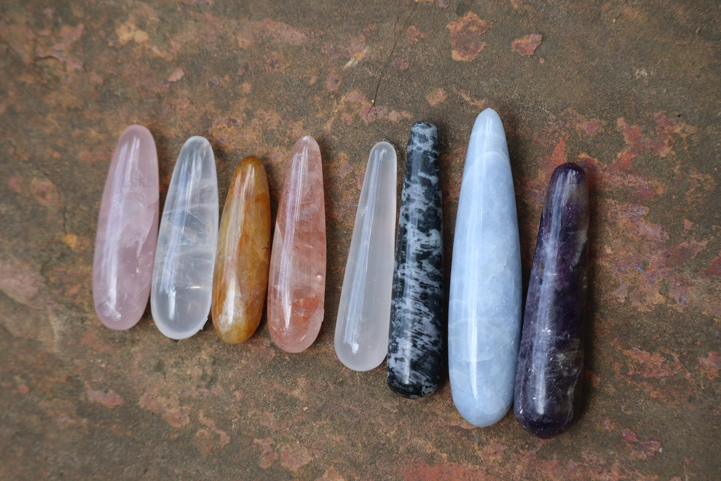 Healing Crystal Massage Wands for Relaxation & Therapy - Natural Gemstone Massager with Vibrational Energy - Perfect for Spa, Yoga & Holistic Wellness