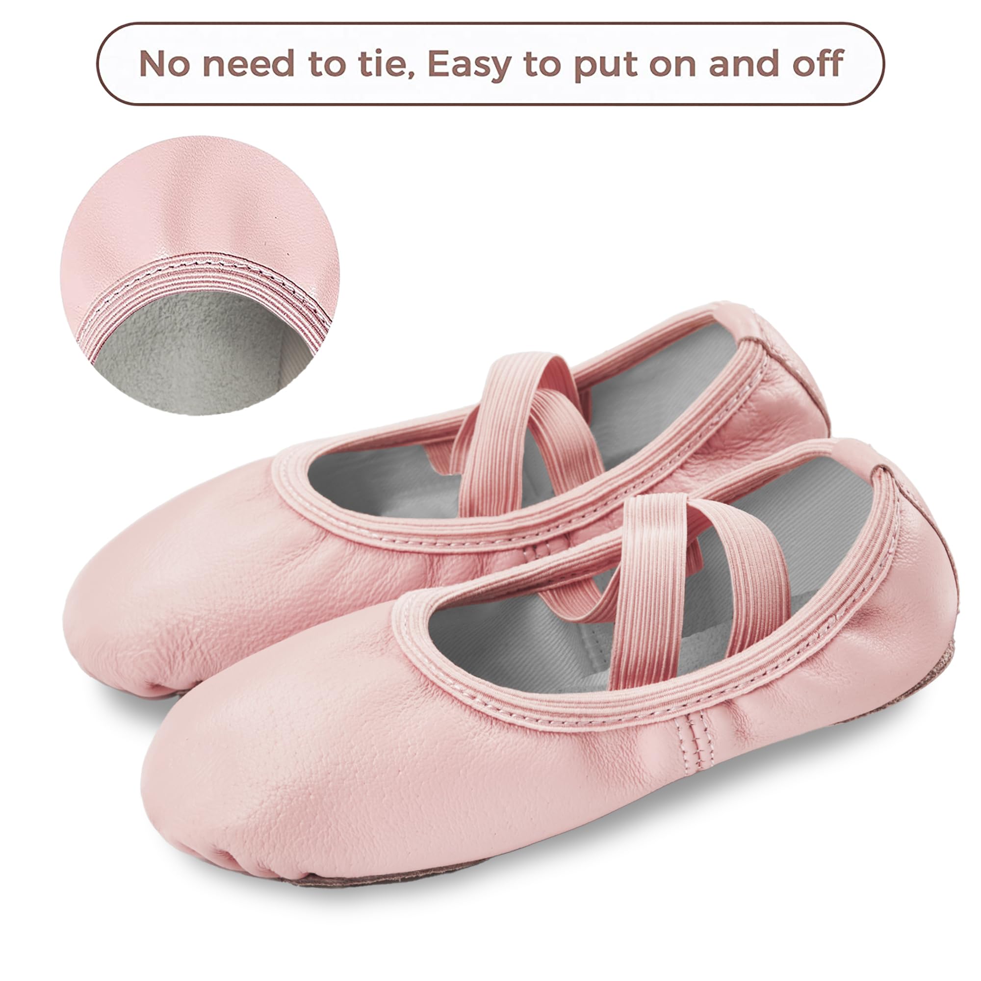 Stelle Genuine Leather Ballet Shoes for Girls - Toddler/Little Kid/Big Kid Ballerina Dance Slippers | Perfect for Ballet Class, Recitals & Dance Performances